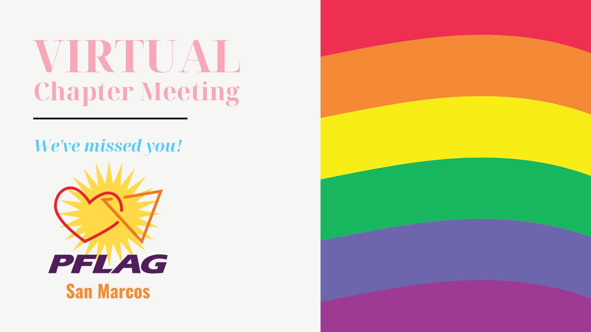 PFLAG San Marcos Sept. Virtual Chapter Meeting