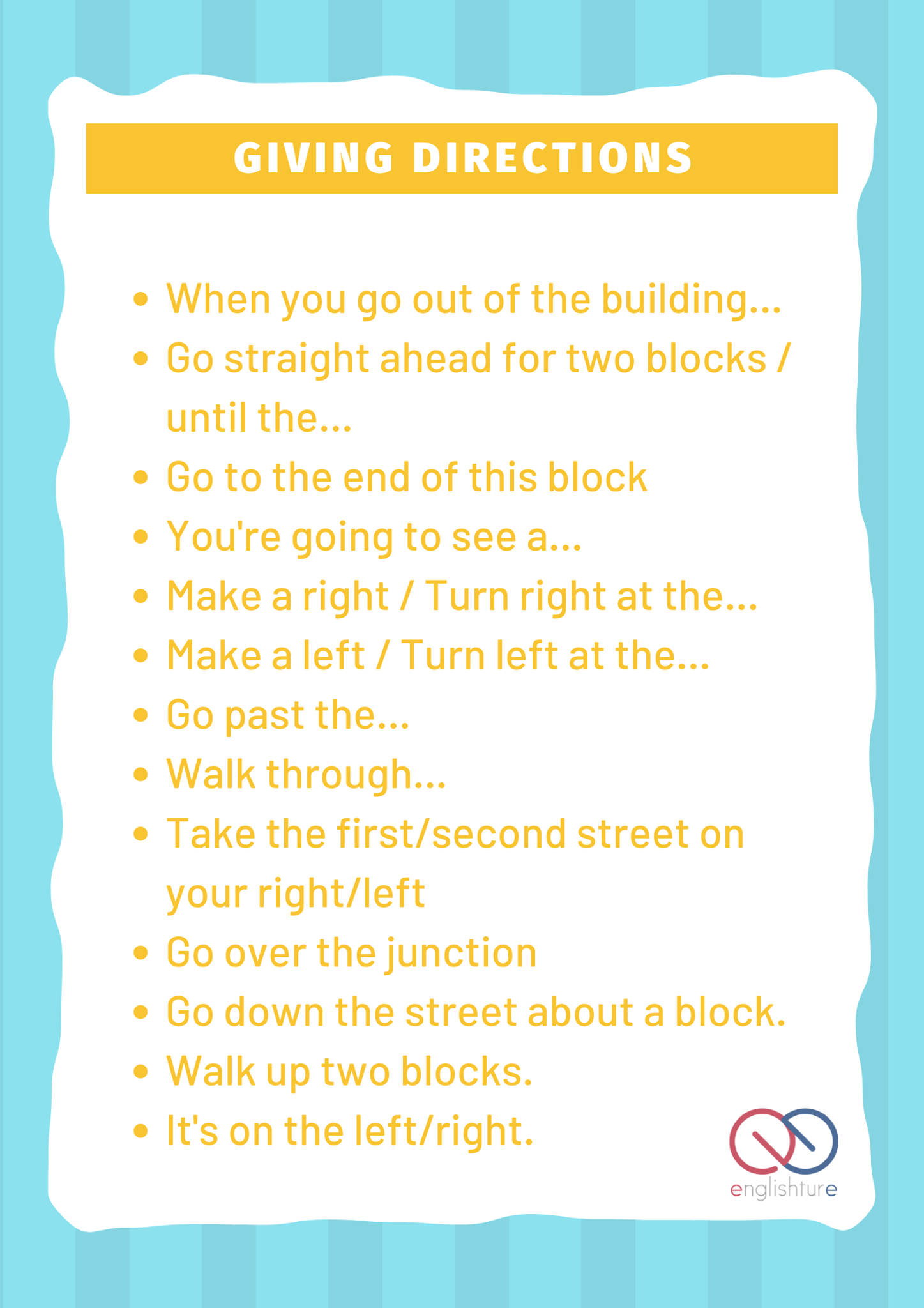 Englishture - 🚸 Are you good at giving directions? 🚸...