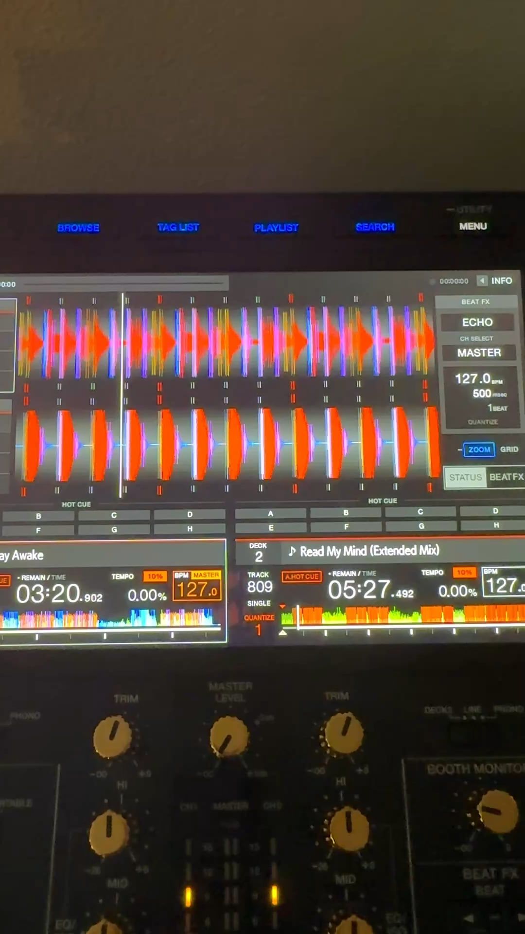 How to display beat effects on Pioneer XDJ-RX screen