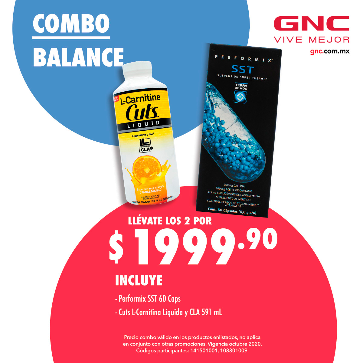 l carnitina y cla gnc En México Vive Mejor aprovecha el combo Balance por sólo $1,999.90 que incluye un Performix SST 60 Caps L-Carnitina Líquida y 591 ml. Visita tu tienda más cercana o Toner