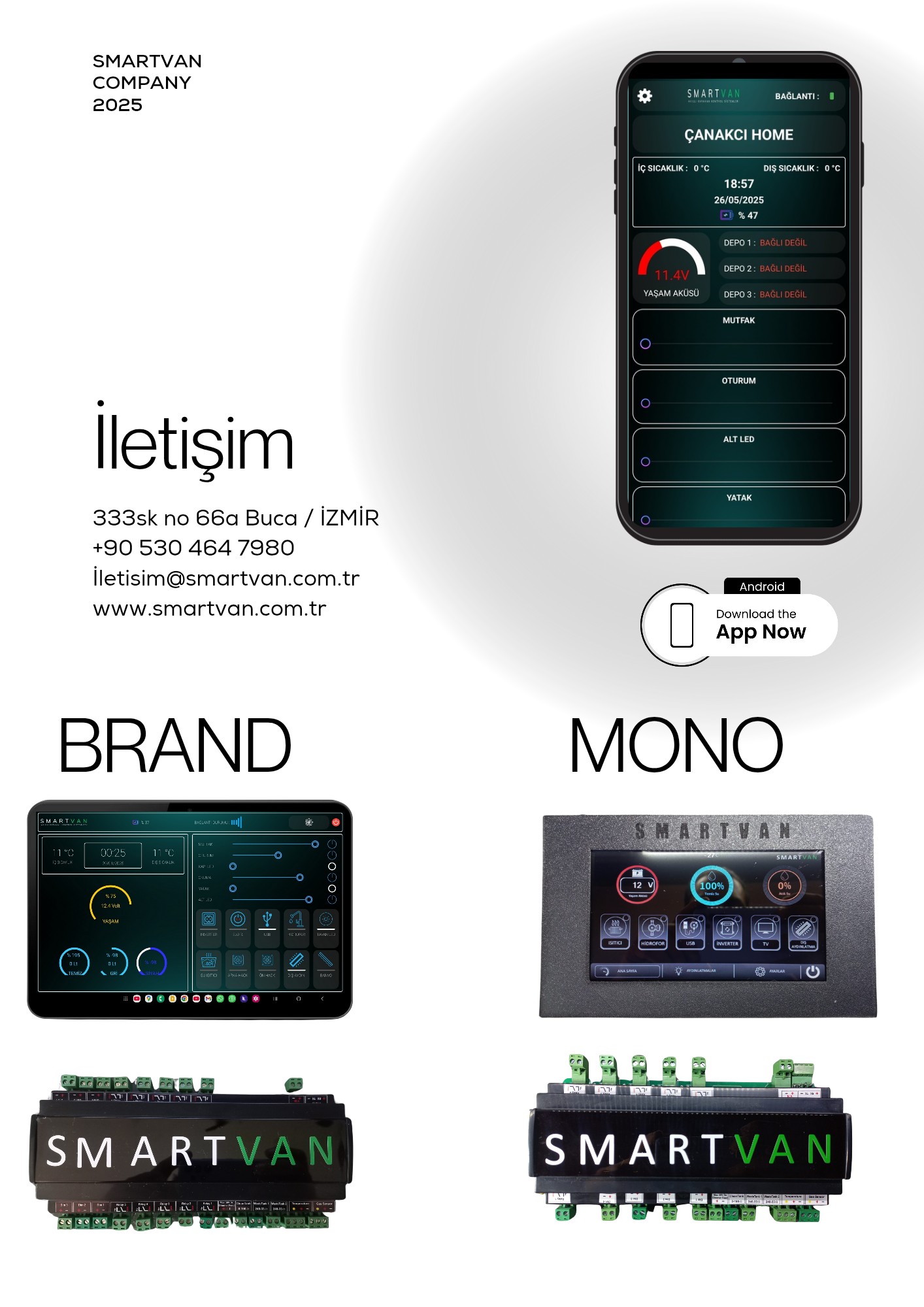 SmartVan Akıllı Kontrol Sistemi KARAVAN / TEKNE / MOTORYAT / TİNYHOUSE