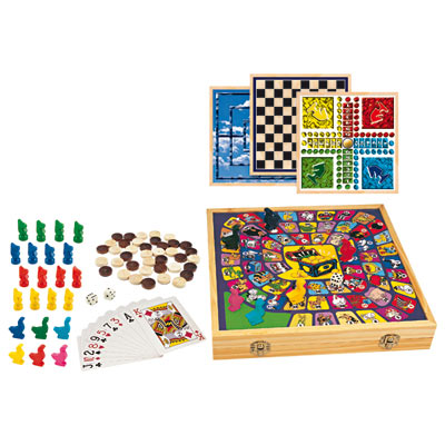 EAN 07445028381381 Coffret Dujardin 8 Jeux De Société – Petits Chevaux, Jeu De L'Oie, Marelle – Neuf