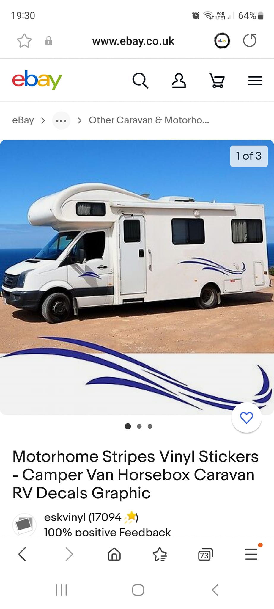Car Stickers, for Motorhome Horsebox Caravan RV Camper Van