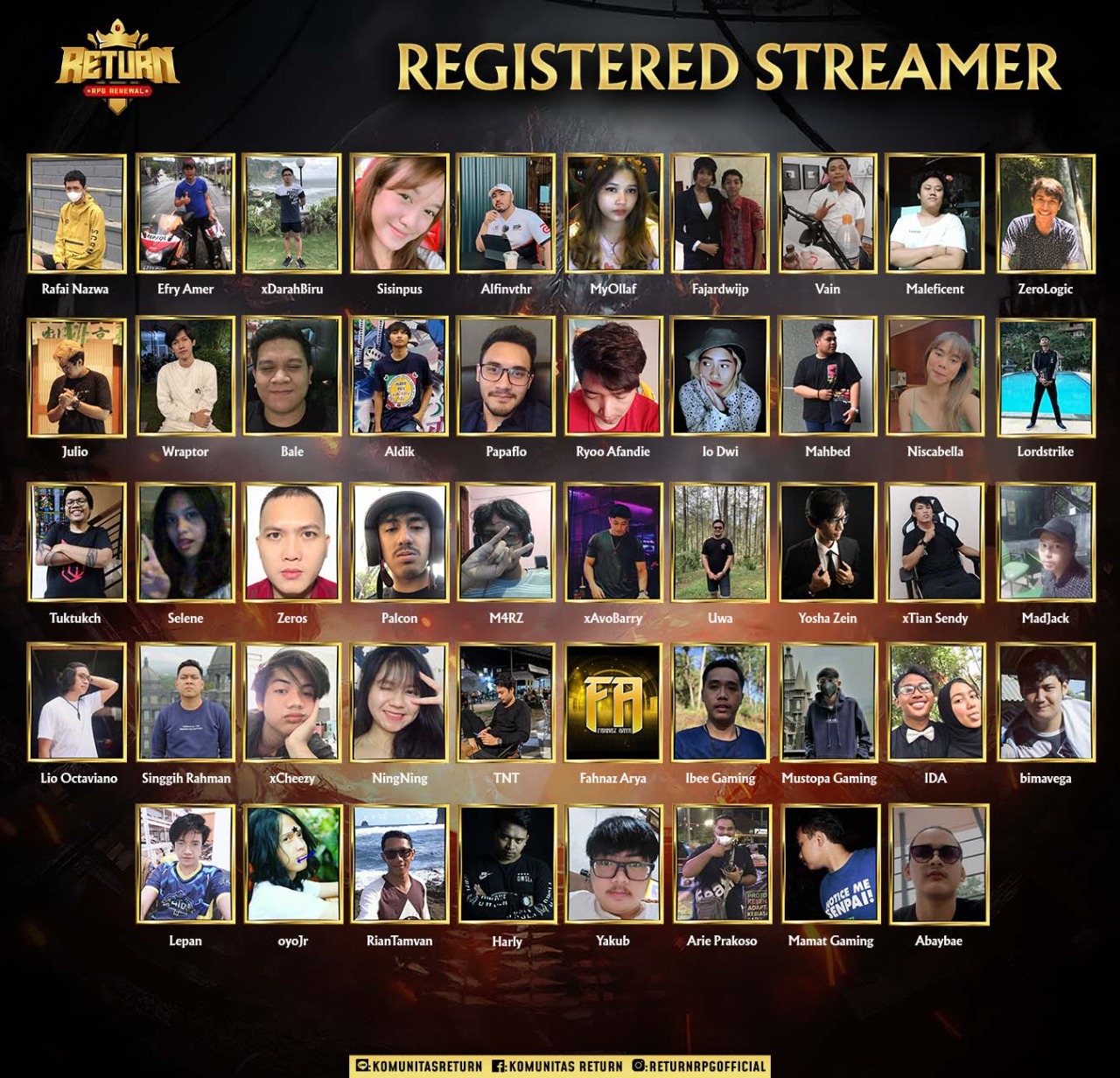 🔥 RETURN OFFICIAL STREAMER 🔥 Saksikan... - Komunitas Return | Facebook