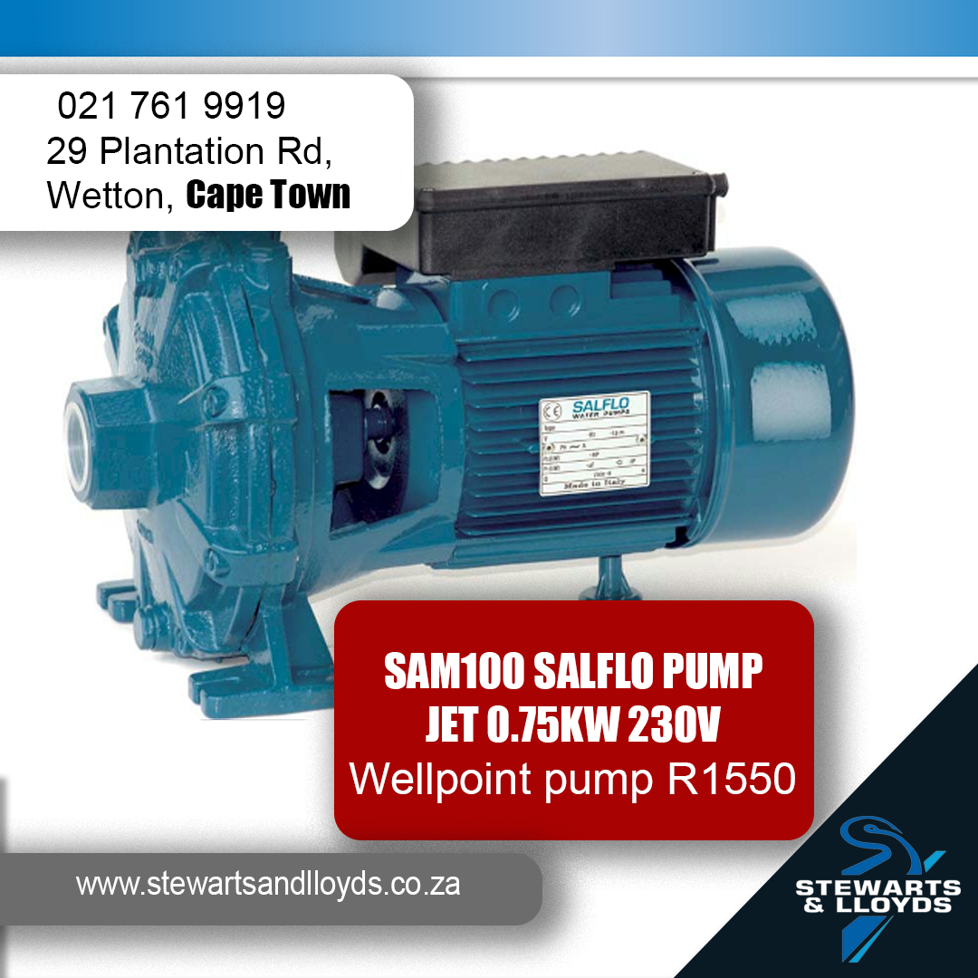 Stewarts & Lloyds - SAM100 SALFLO PUMP JET 0.75KW 230V Wellpoint pump ...
