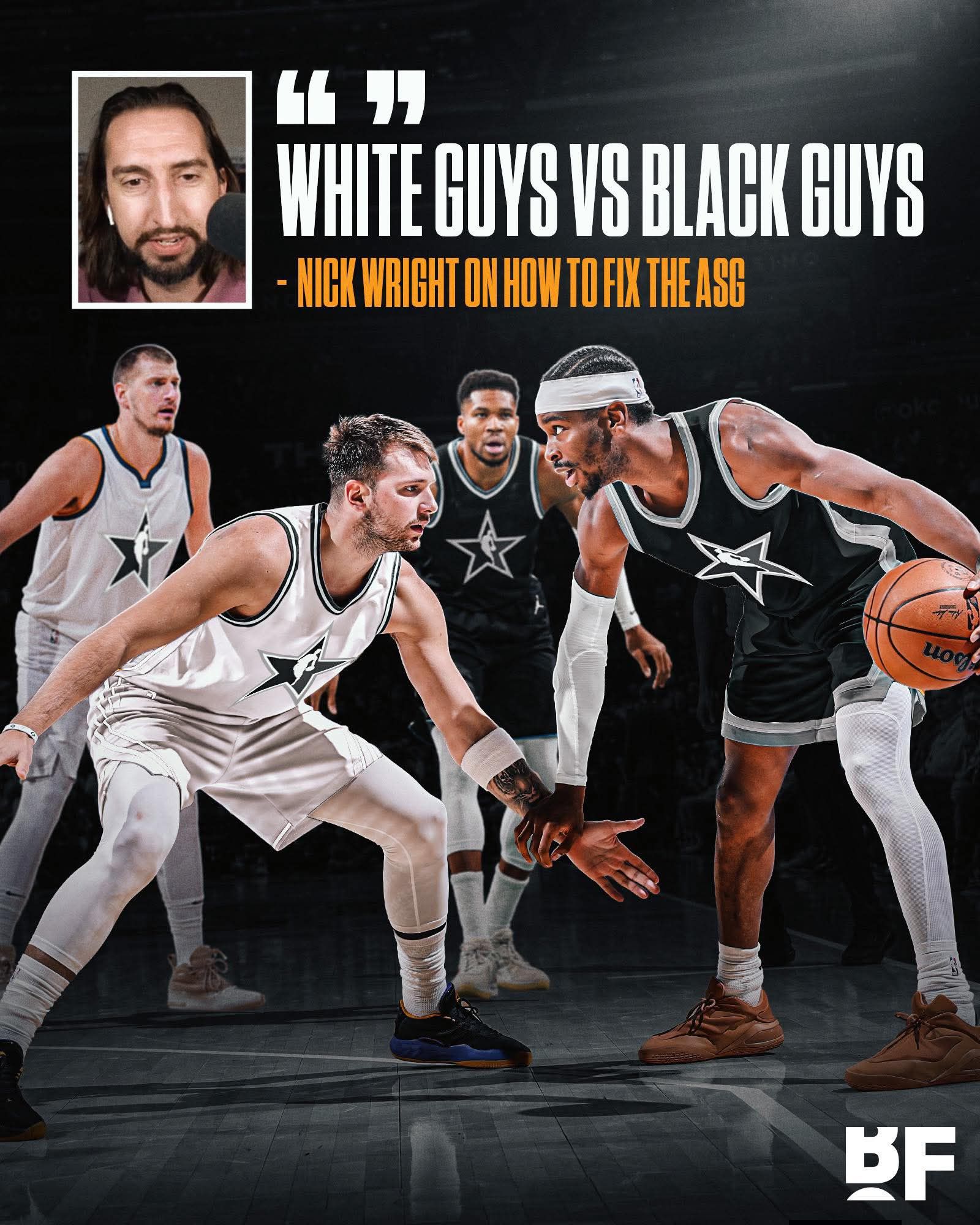 best white players vs best black players in nba allstar game?