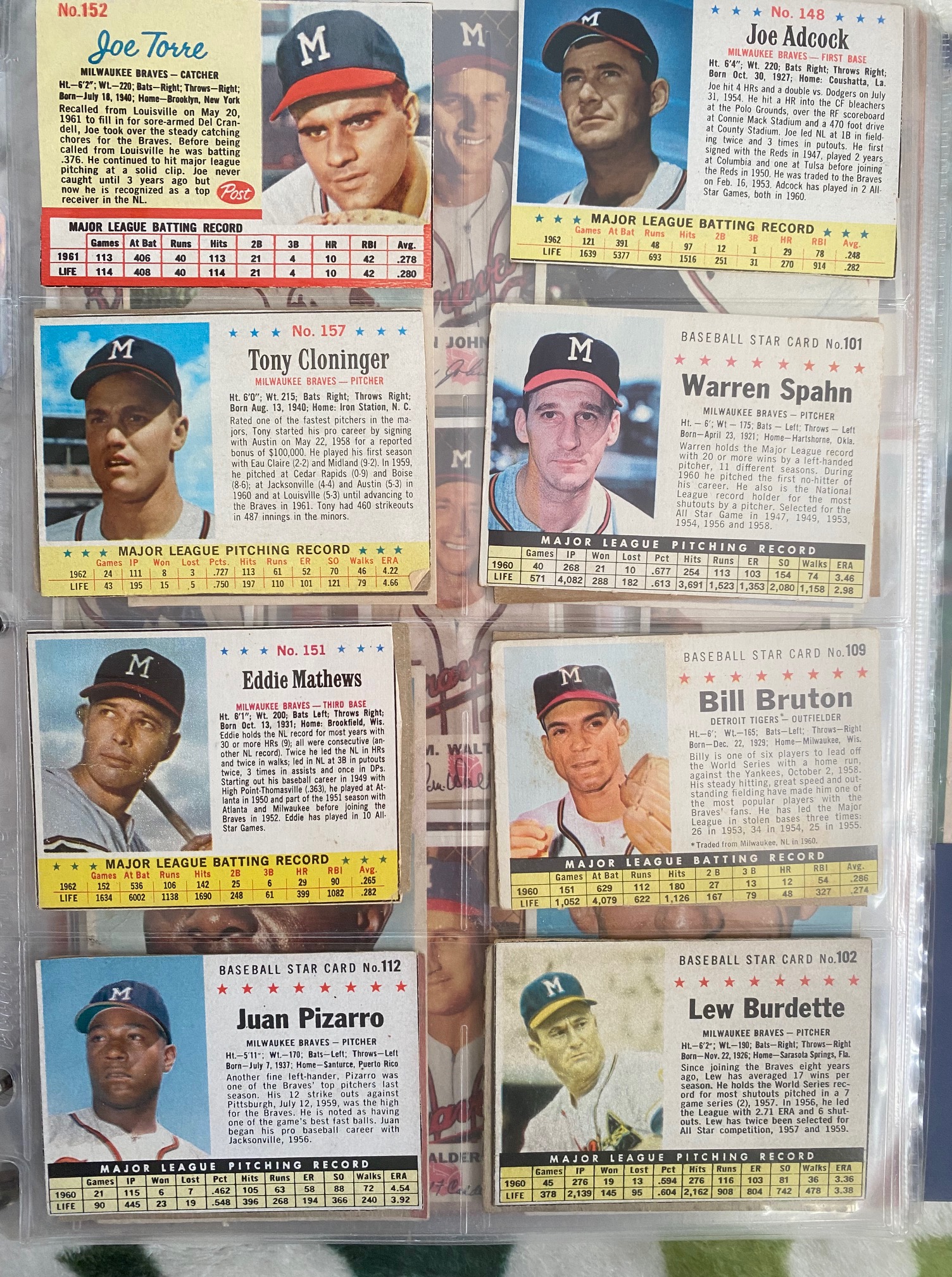 Vintage Post cereal baseball cards from the 60's