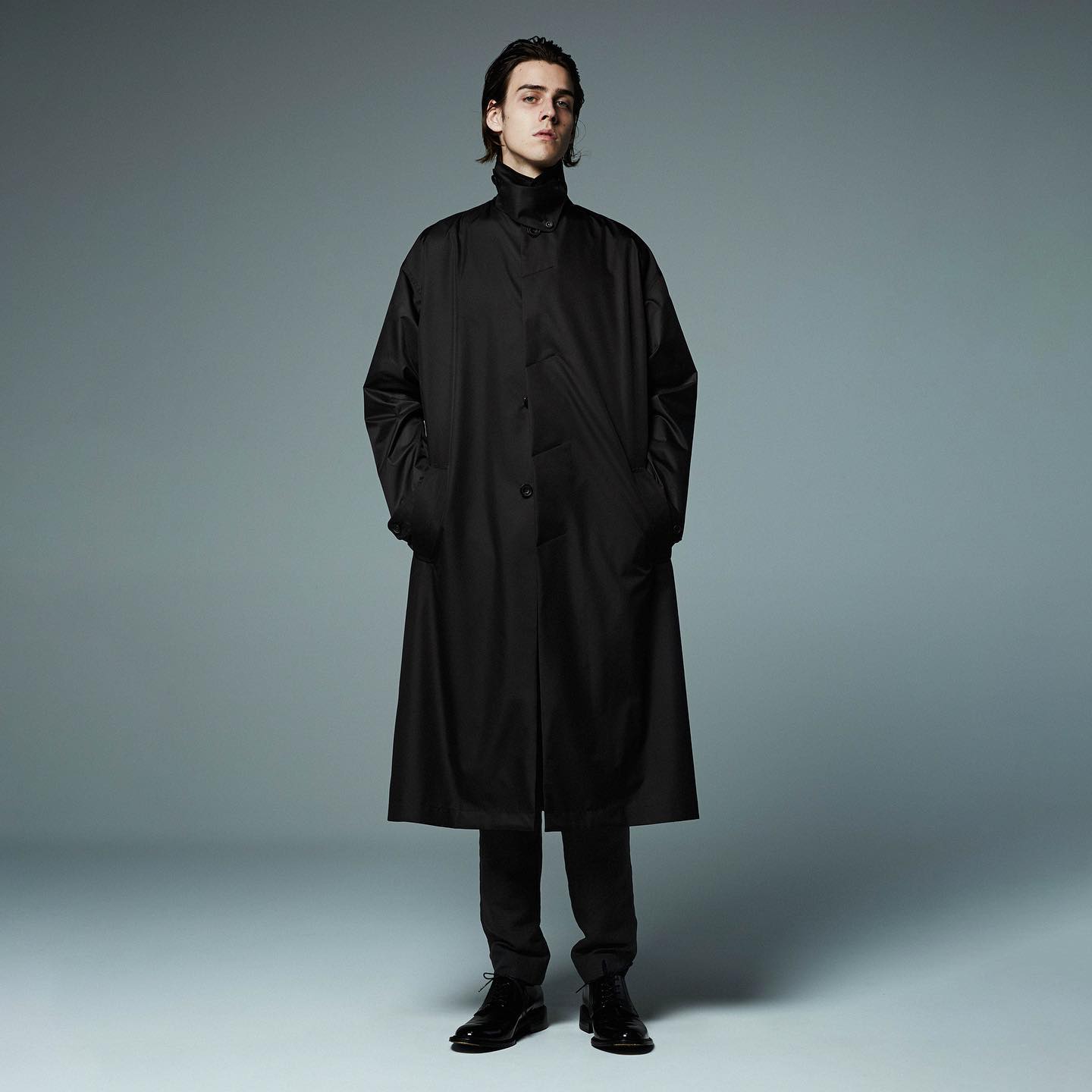 ato - nylon balmacaan coat Each ato item lists the modelist