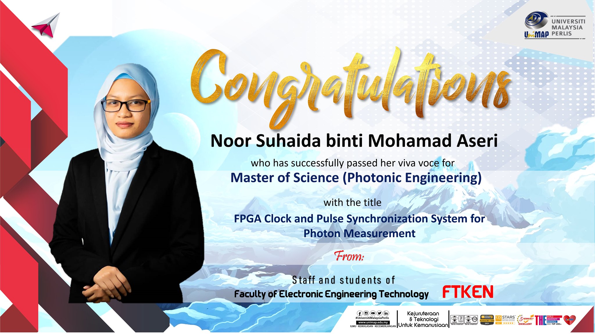 Fakulti - Our heartiest congratulations to Noor Suhaida binti Mohamad ...