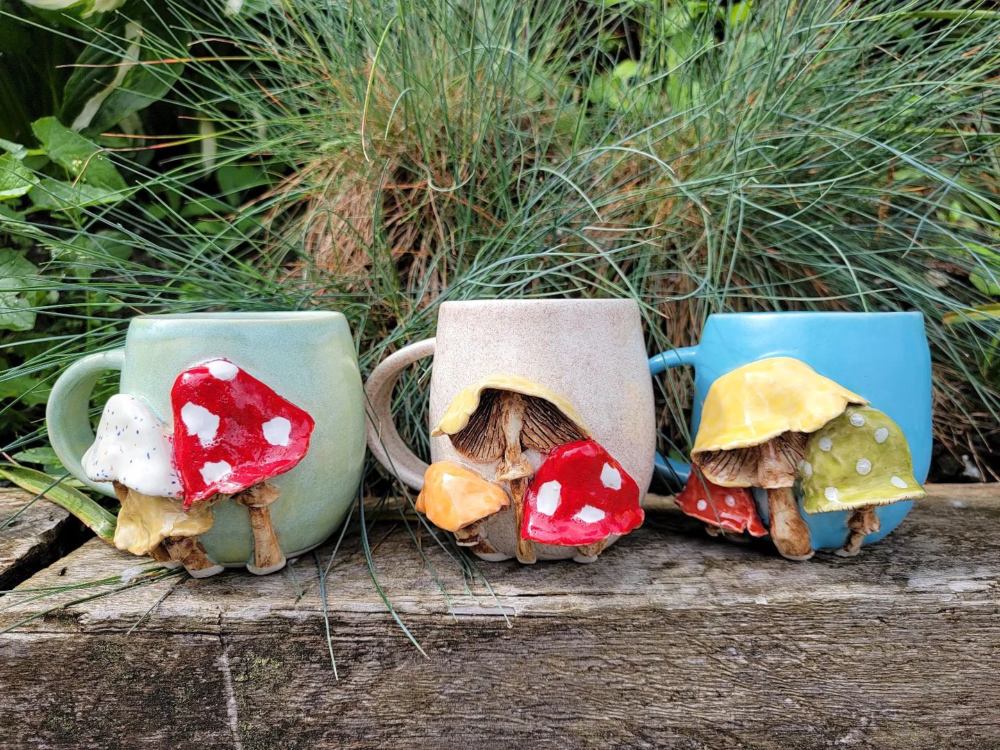 Mushroom pottery designs at Firehouse Pottery