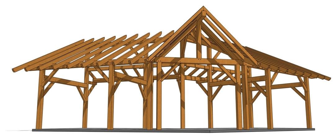 Timber Frame HQ - This bandshell-like 14x28 Shed and...