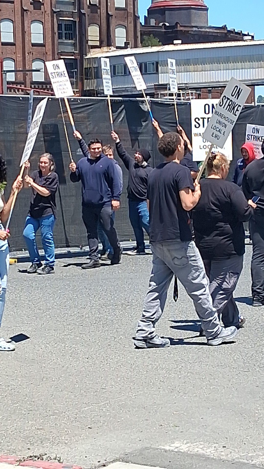 ILWU warehouse workers on strike at C&H Sugar in Crockett, California