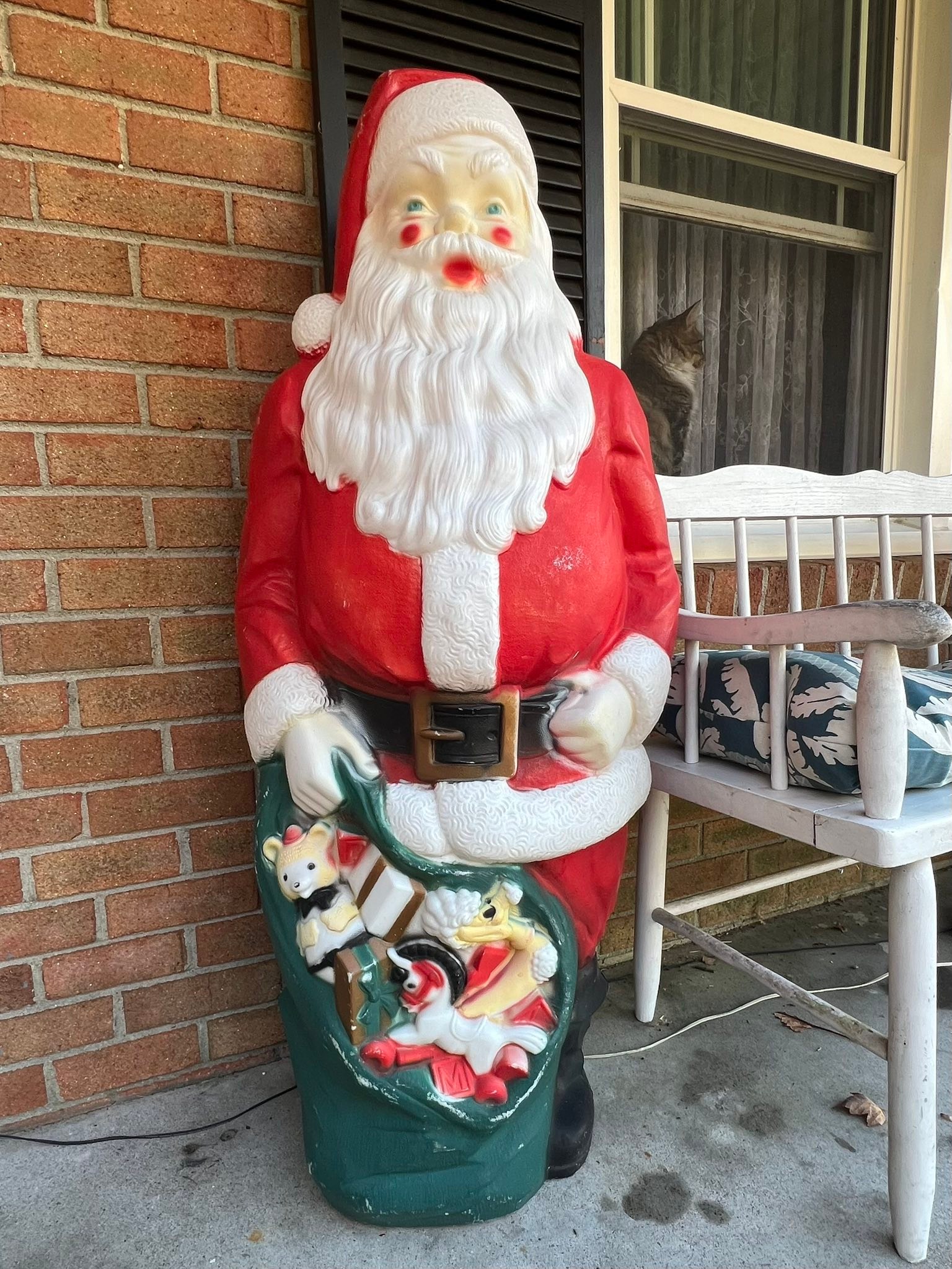 Vintage blow mold Santa collection with 1968 Empire piece