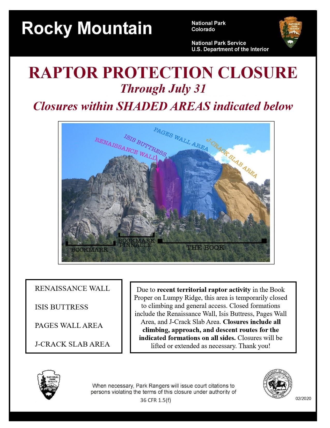Rocky Mountain National Park - Due to recent territorial raptor ...