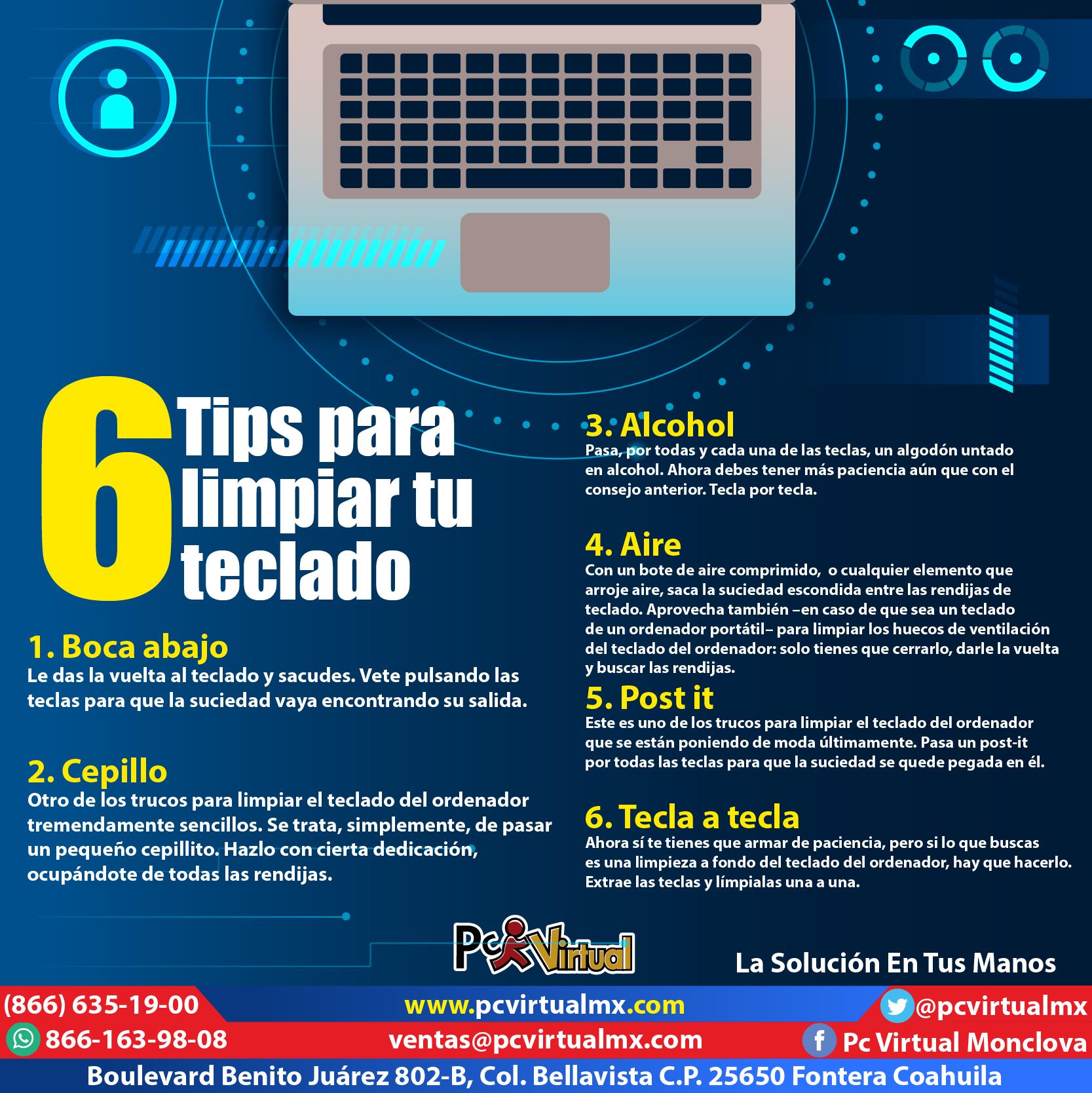 Pc Virtual - Te damos 6 tips para limpiar tu teclado ‼️👇👇👇... | Facebook