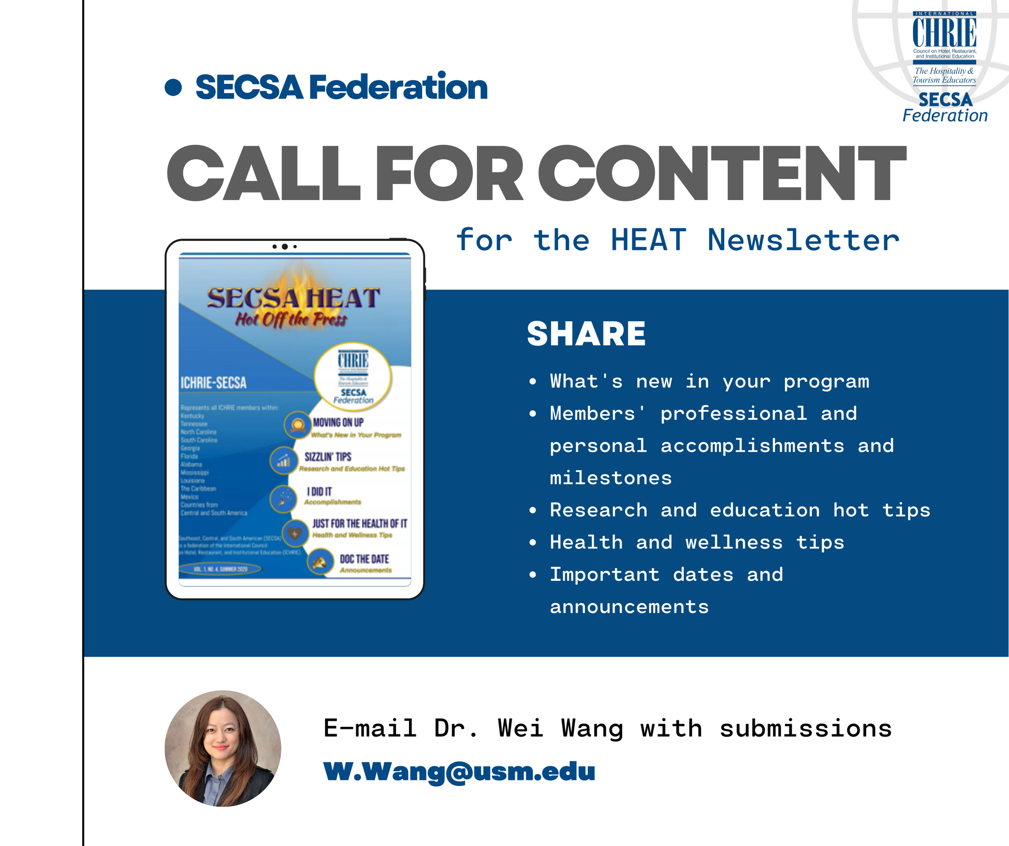 SECSA Federation of ICHRIE - Dear SECSA Members, Please see below our ...