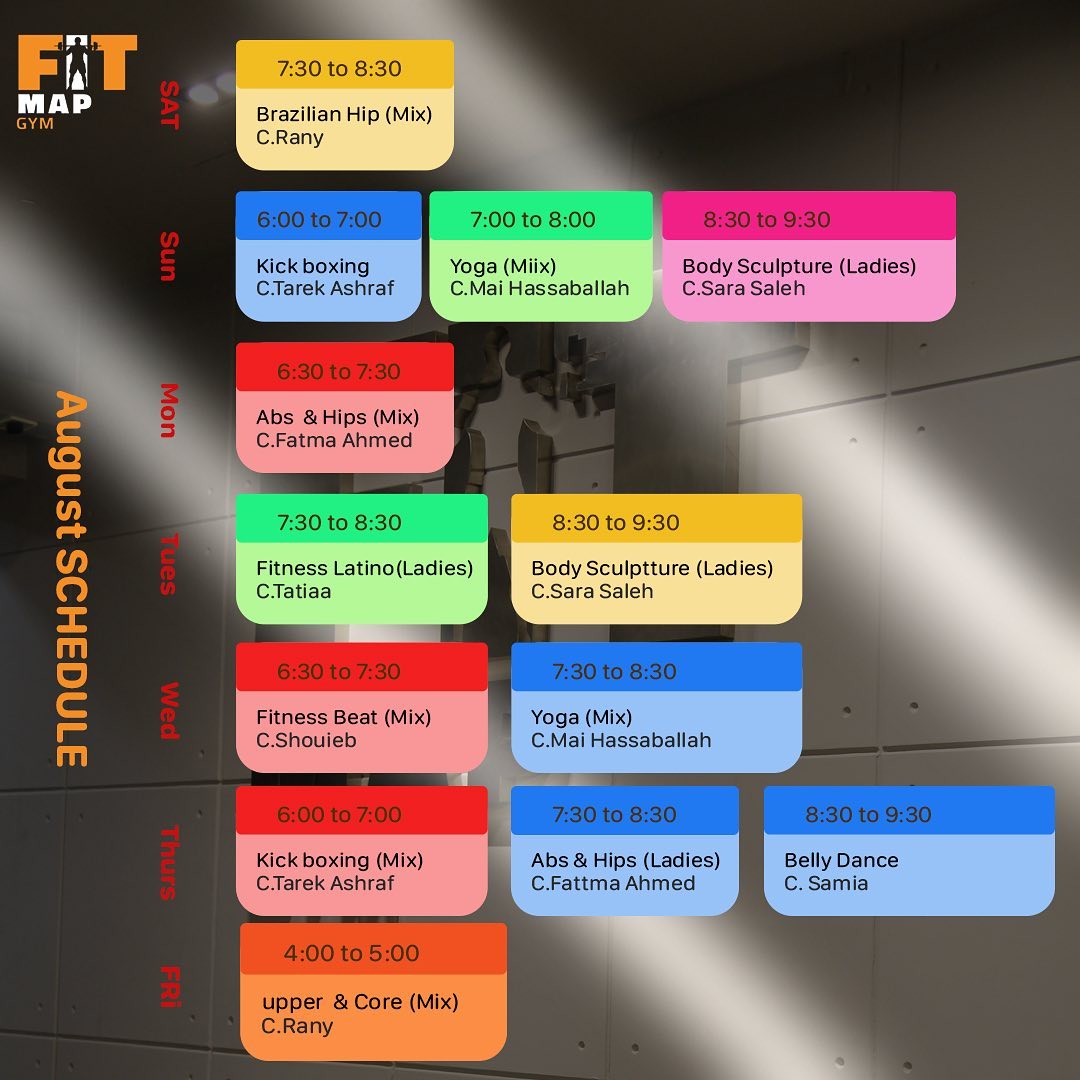 Fit Map Gym - 🫵🏼 AUGUST SCHEDULE 🫵🏼 . . Don’t miss our...