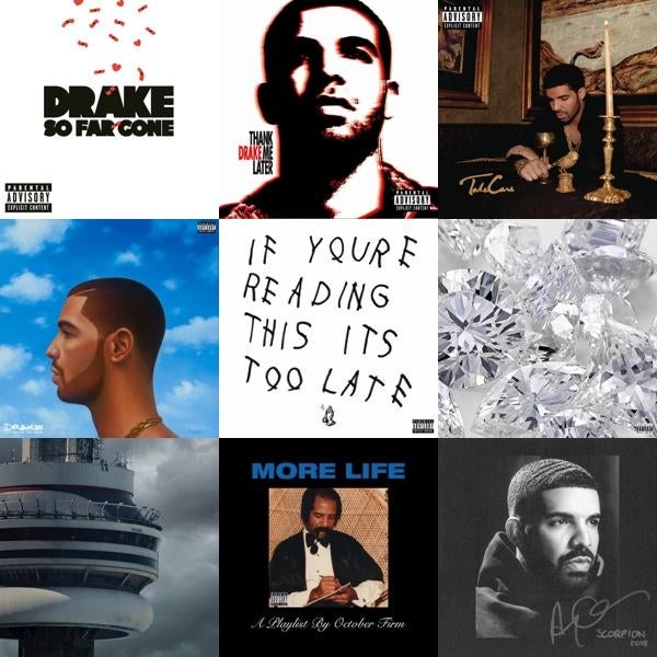 All - ระดับความชอบผลงานชุดของ Drake (2020) รวมอัลบั้ม มิกซ์เทป อีพี คอม ...