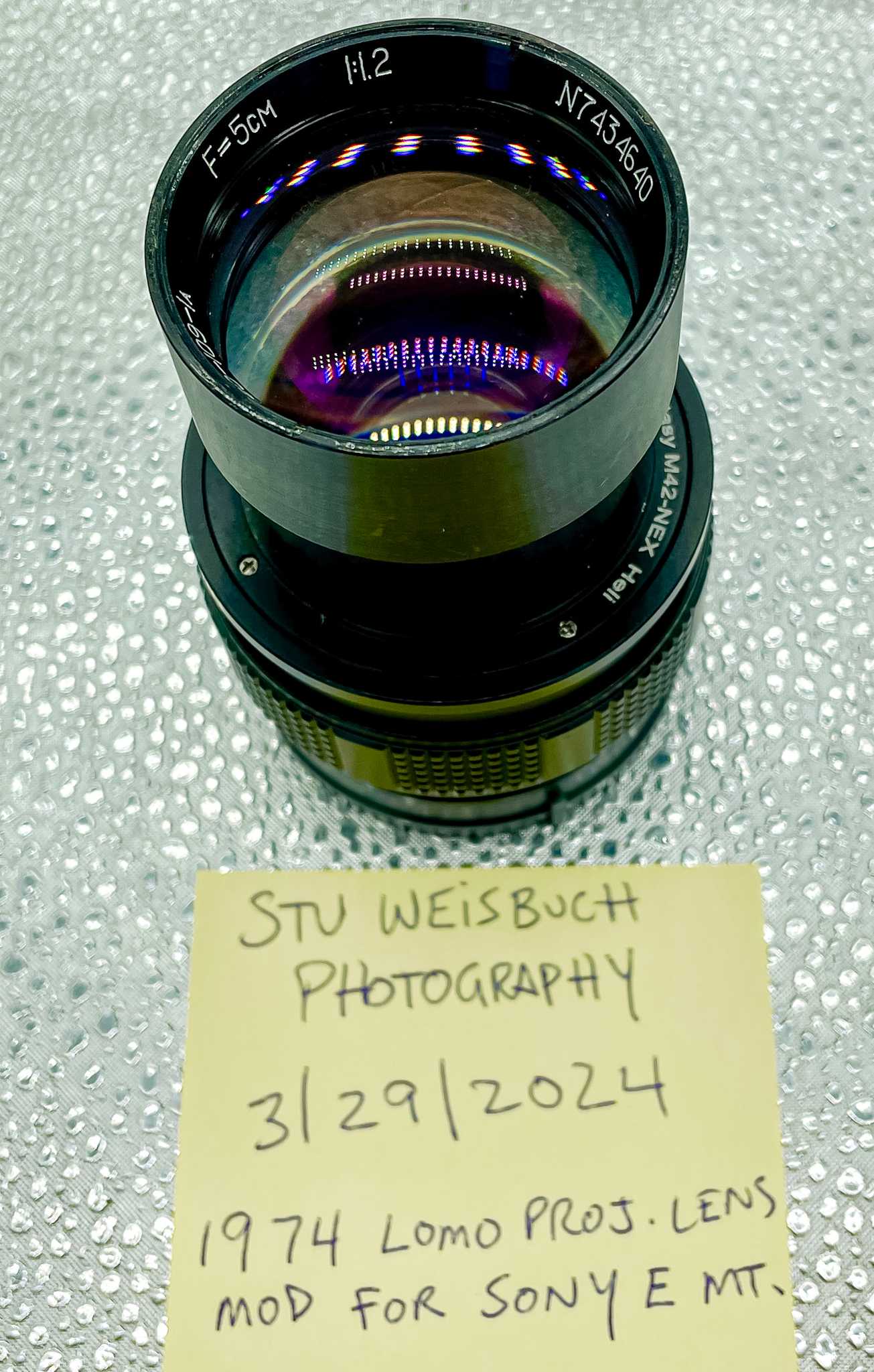 P.Angenieux 50mm F1.2 Projector lens. Modified for Sony E mount.