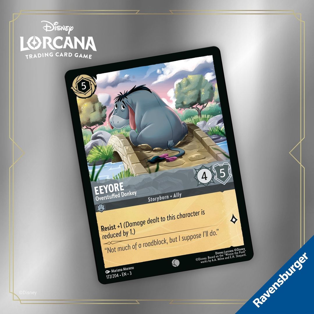 eeyore lorcana card - Fabled - - Overstuffed Donkey (Common) [SORRY ABOUT THAT] When you play this character Eeyore reprint in Disney Lorcana