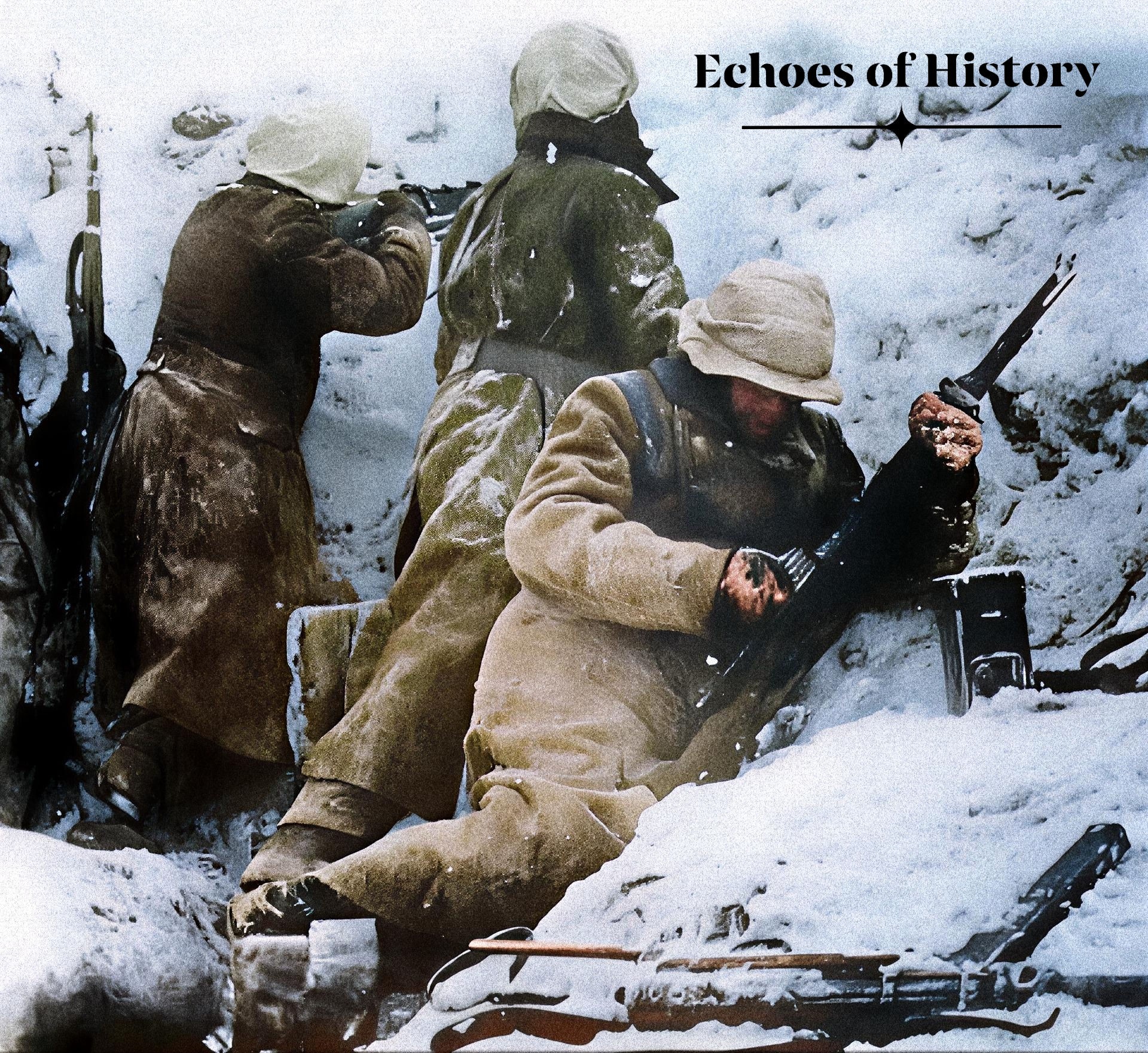 CH Inam - Amid a brutal winter landscape, soldiers huddle in a snow ...