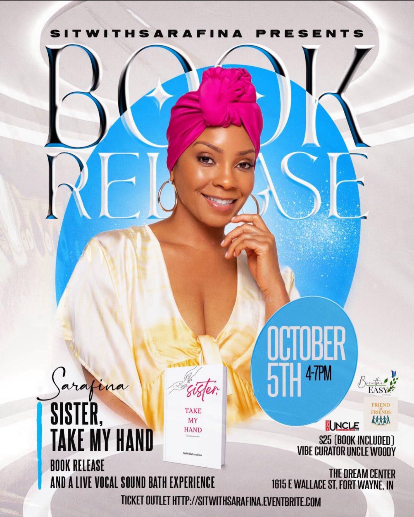 Sarafina’s Book Releasing “Sister, Take My Hand” x Vocal Sound Bath