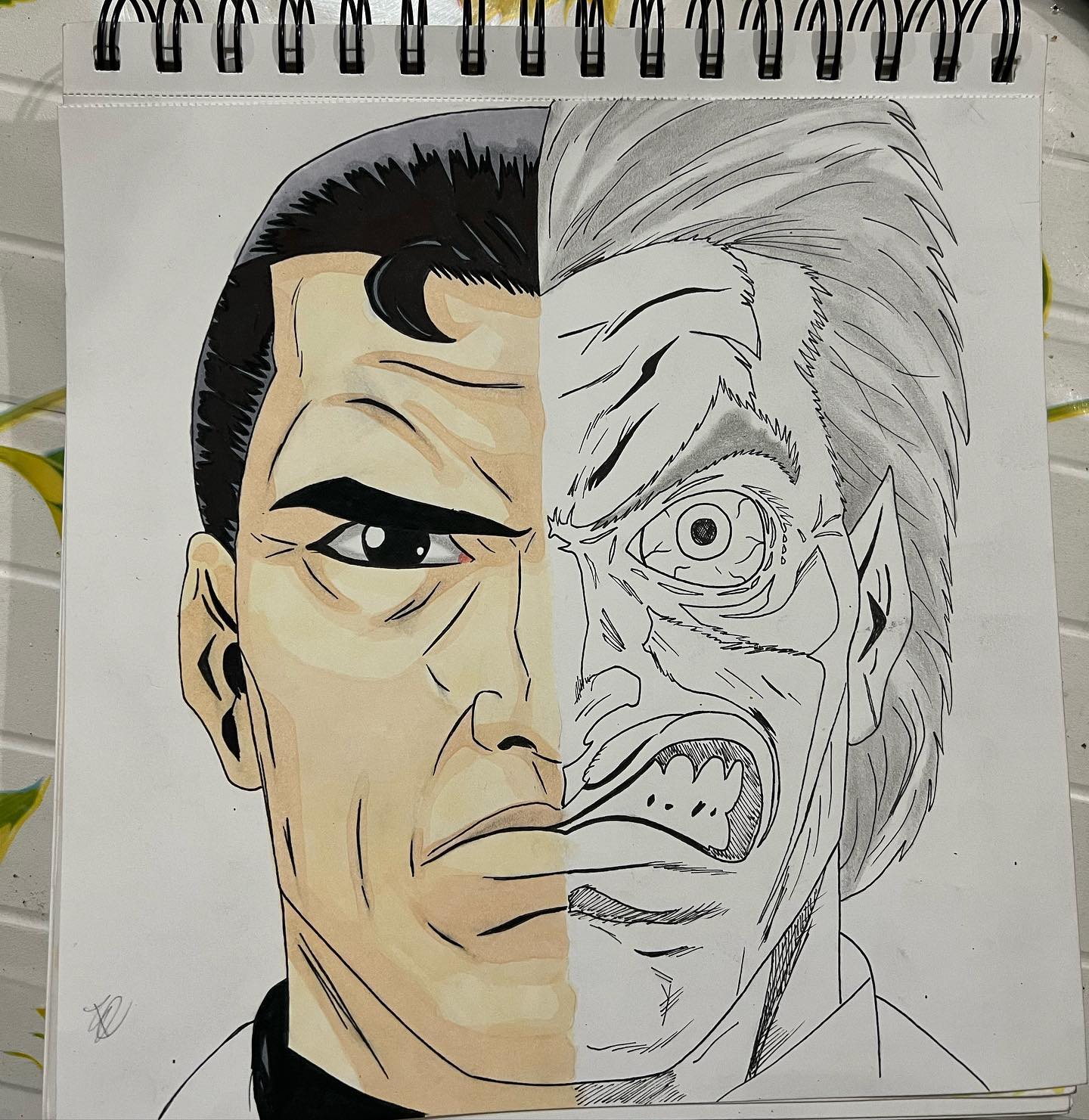 Pimp My Draw - Two Face #myart #pimpmydraw #drawing...