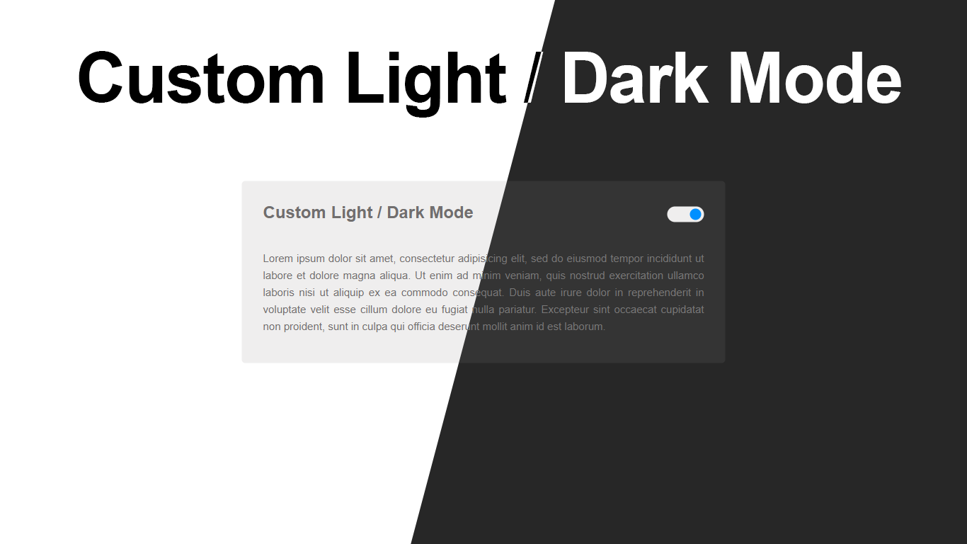 Code & Tricks - Custom Light / Dark Mode | HTML | CSS