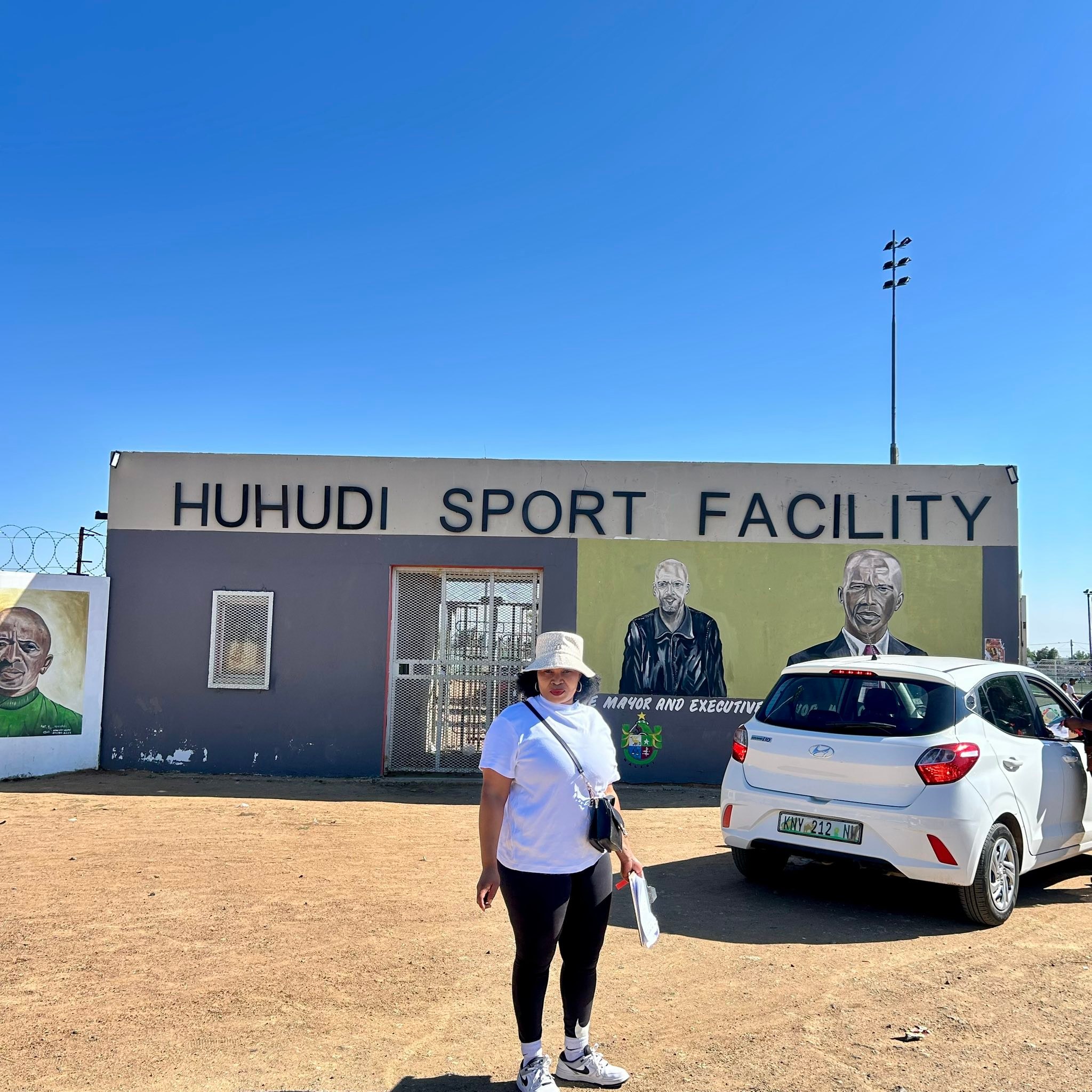 Mapule - As we entered the sports ground facility. We are being ...
