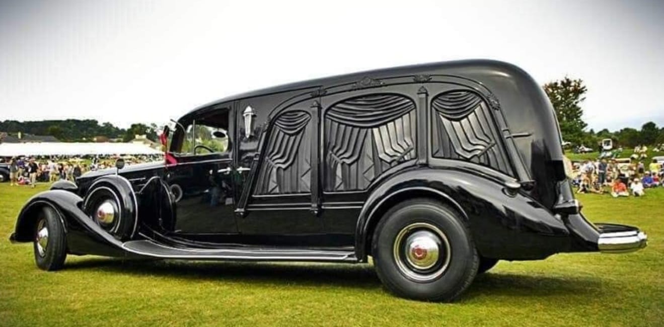 1937 packard flower car bodied by AJ Miller