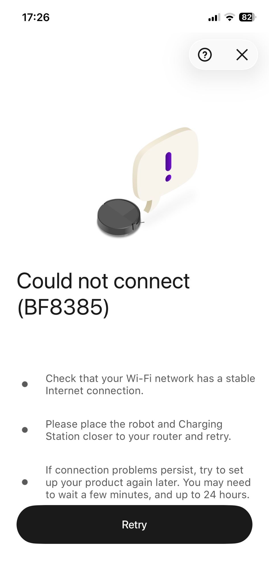 Roomba combo max 705 won't connect to cloud?
