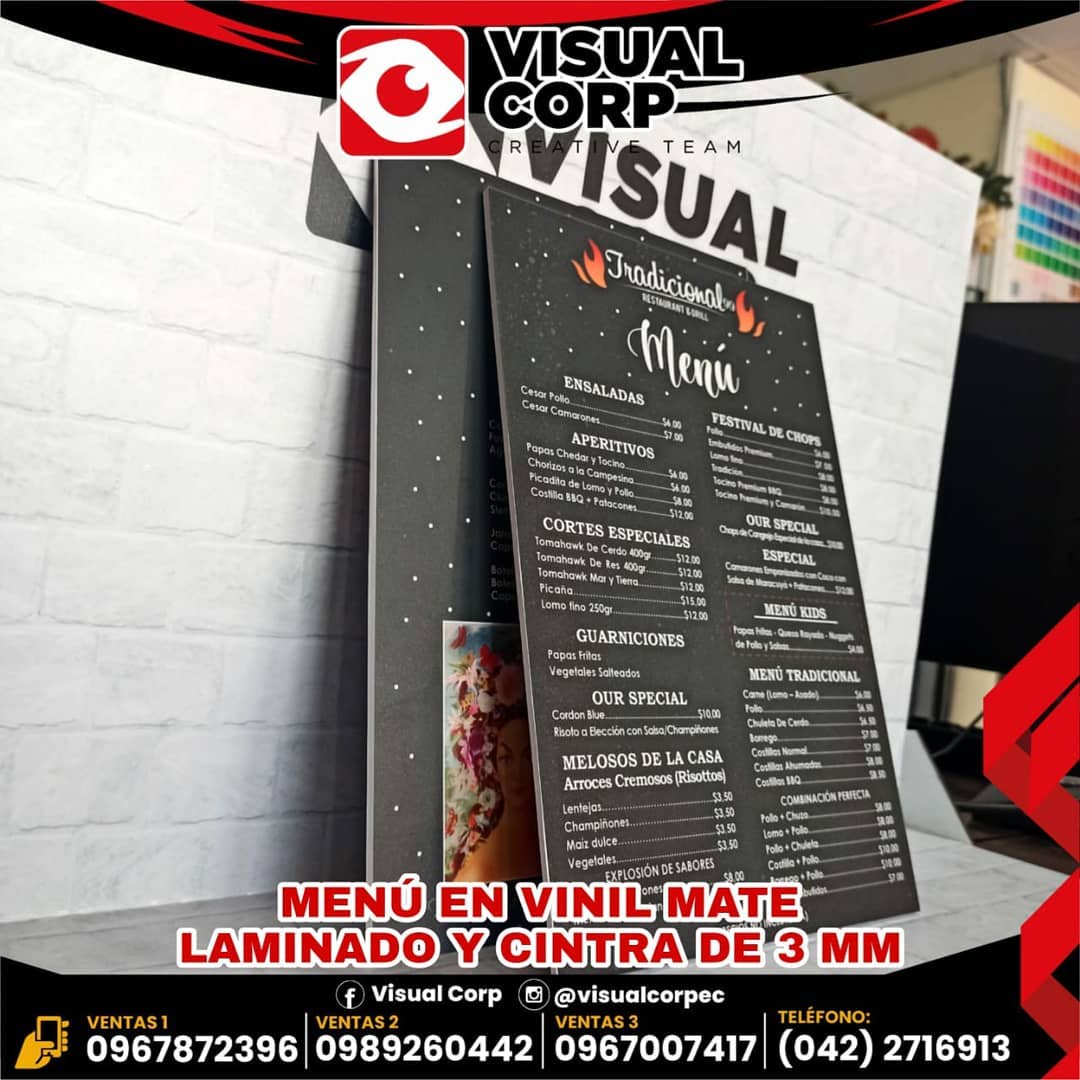 Visual Corp - 💥MENÚ EN PVC LAMINADO💥 ⚡¿Quieres potenciar...