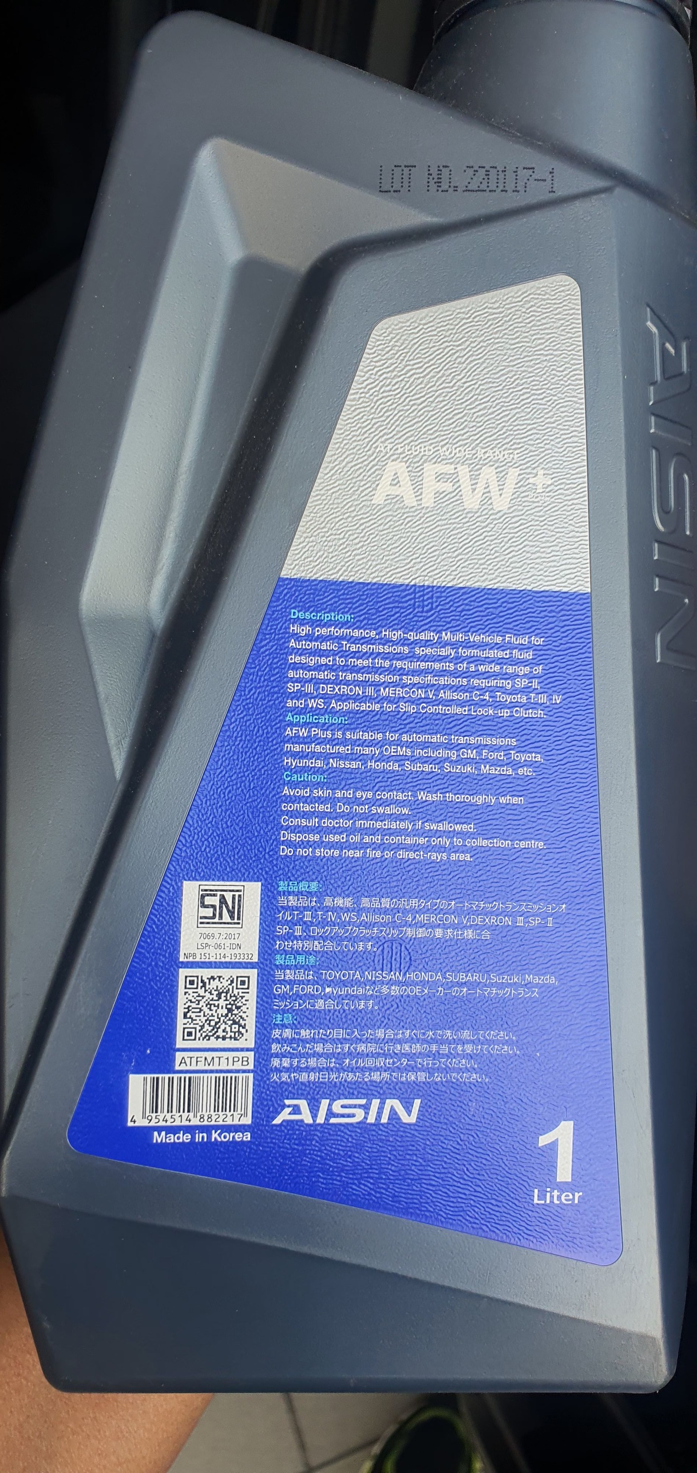 Is Aisin transmission oil compatible with Honda Vezel?