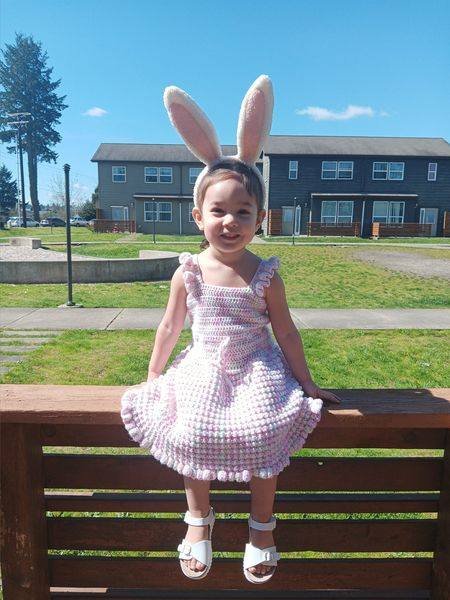 Crochet Easter dress tutorial for babies