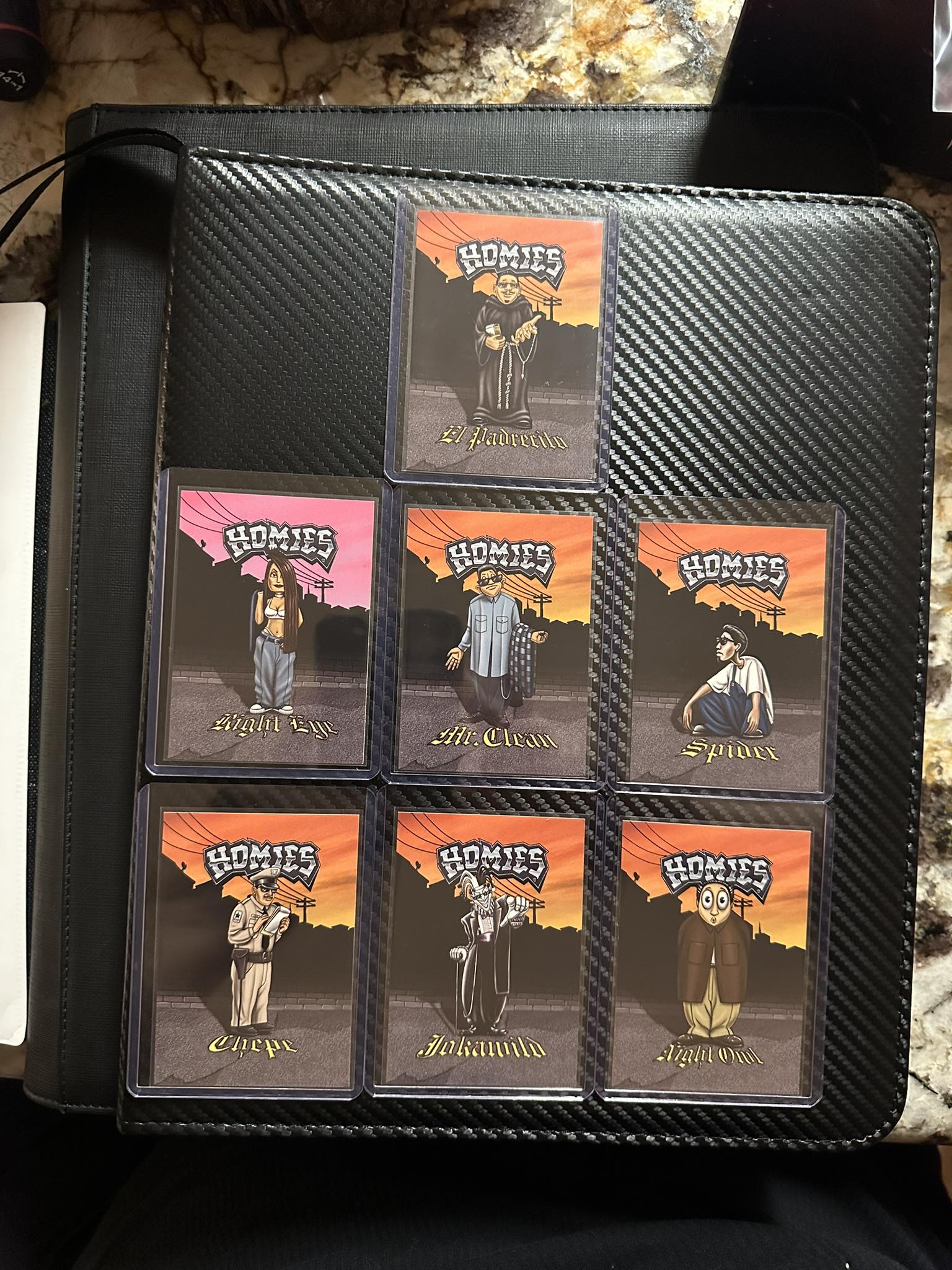 Here are some homies trading cards a lil different if you ask me
