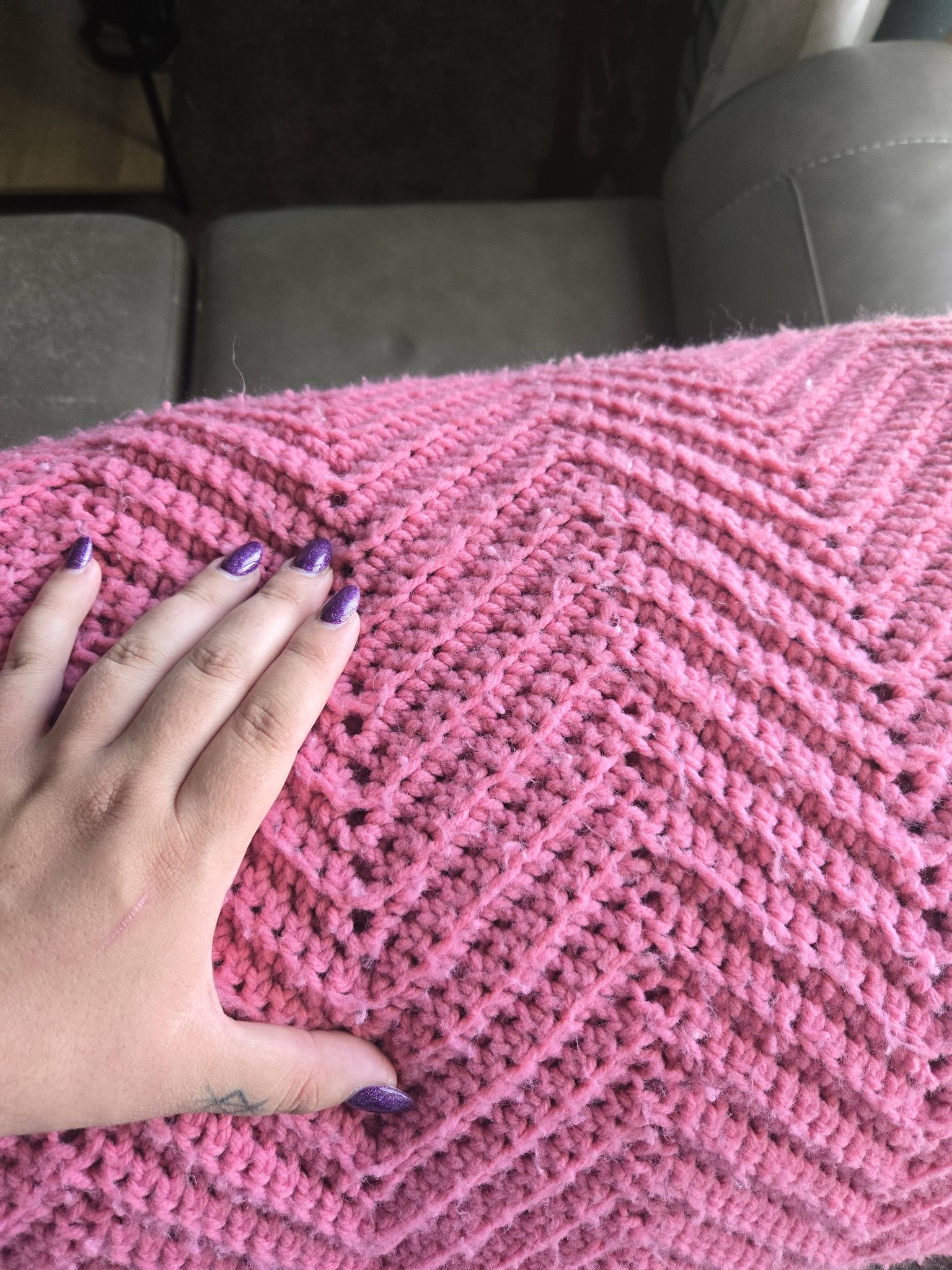 Last one left. Vintage 1980s handmade blanket.