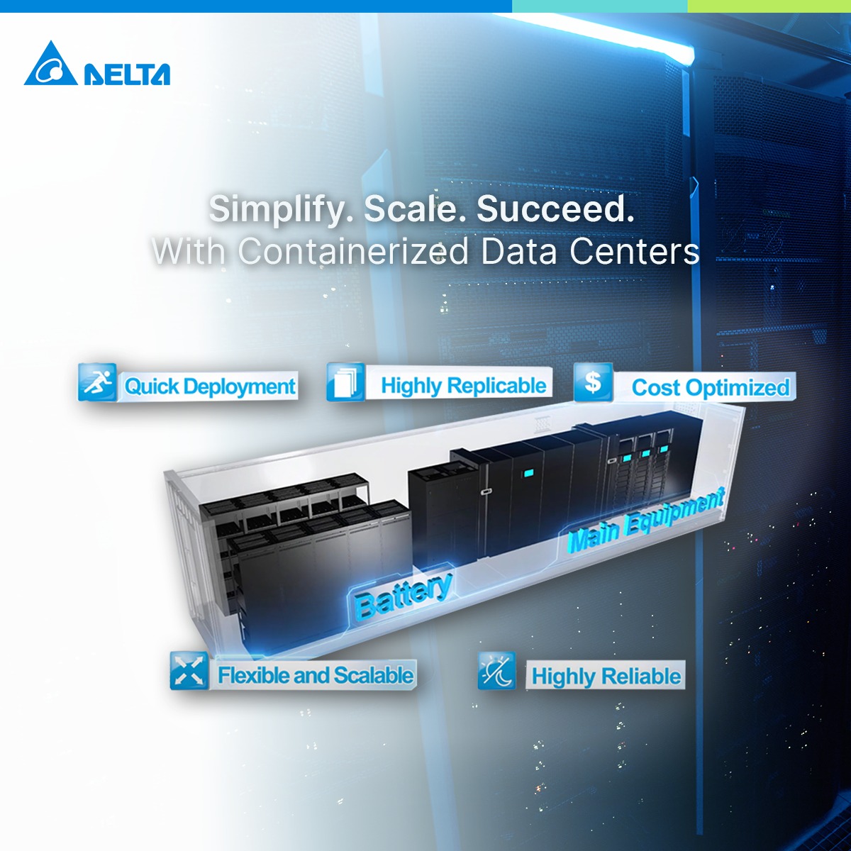 Delta Americas - 🌐 Delta's Containerized Data Center:... | Facebook