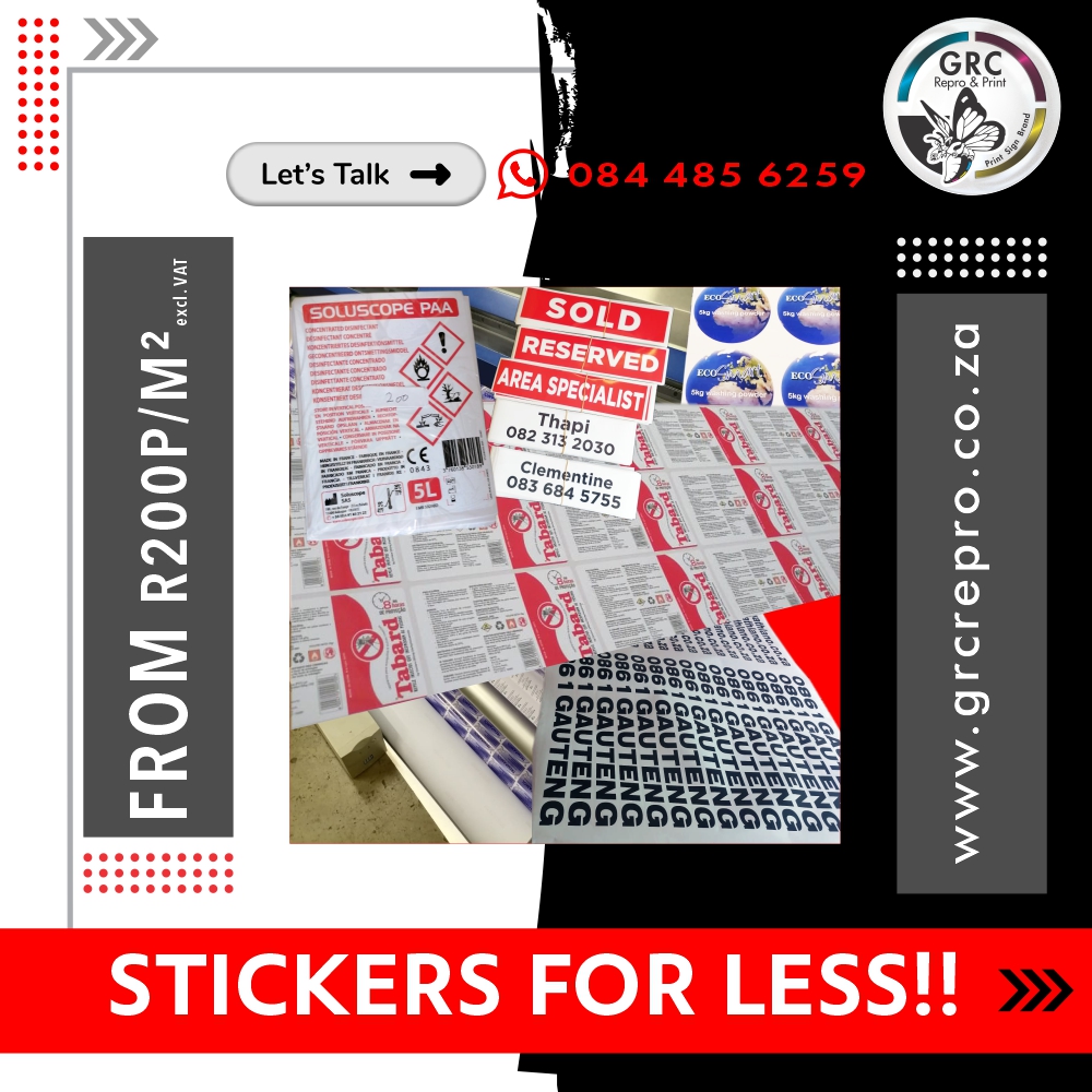 #MARCH #STICKERS BUDGET SPECIAL R200... - GRC Repro & Print | Facebook