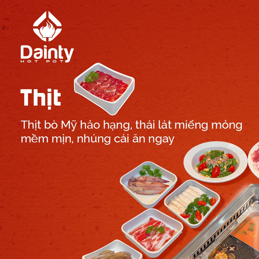 Dainty hotpot - CÓ GÌ TRONG MENU NHÚNG GẮP? Nồi lẩu 4...