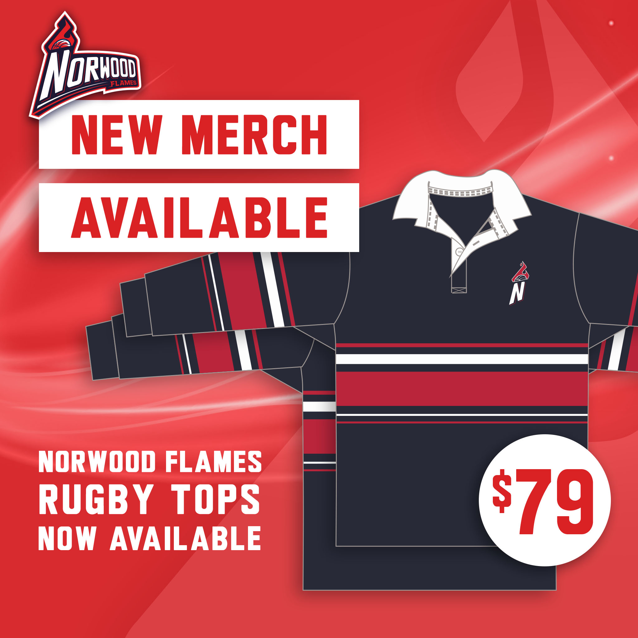 Norwood - Norwood Flames Rugby Tops are now available to order! 🏀🔥 www ...