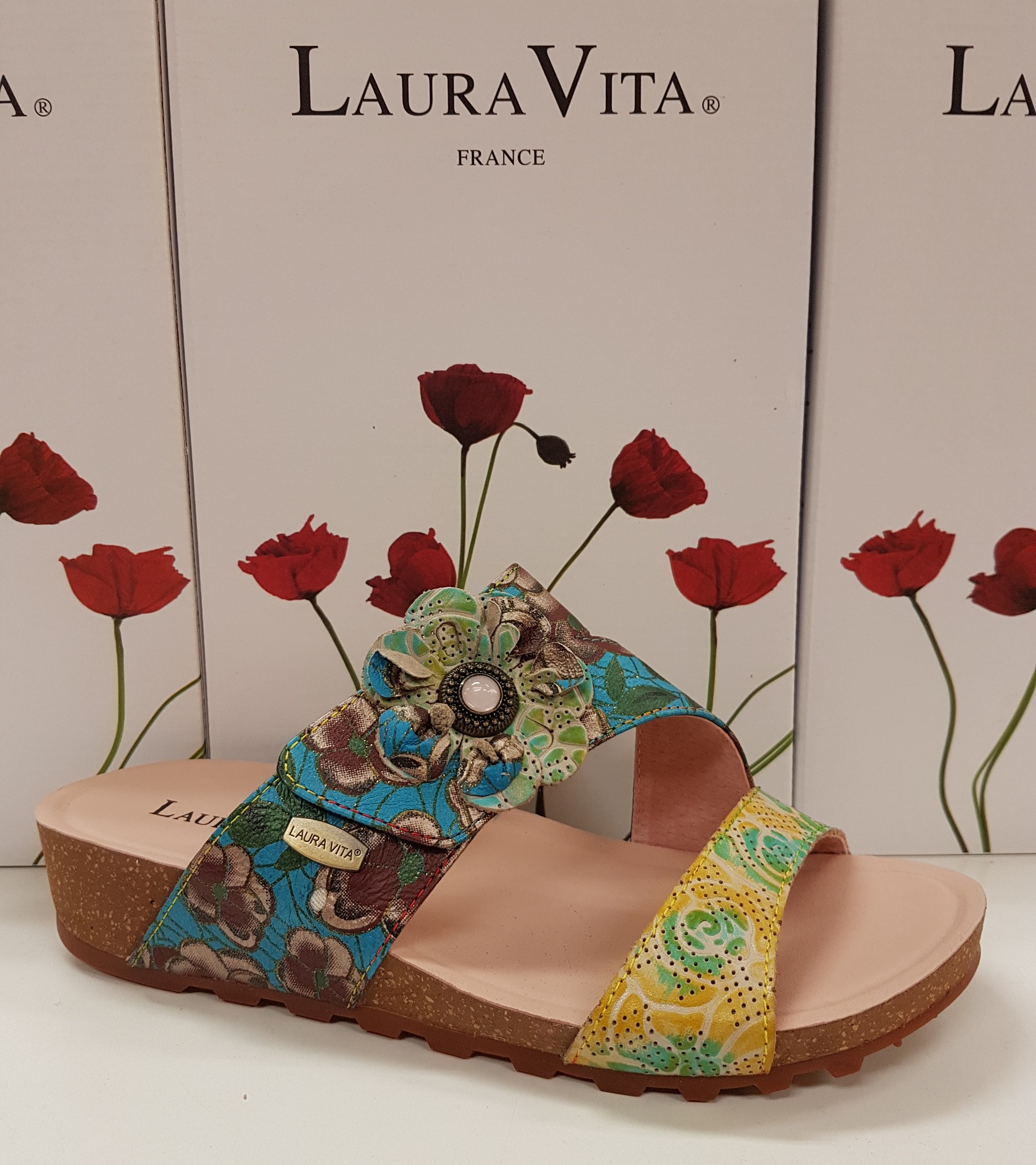 Laura Vita Pantofole Donna Con Tacco A Zeppa E Stampa Fiori - Comode Ed Eleganti