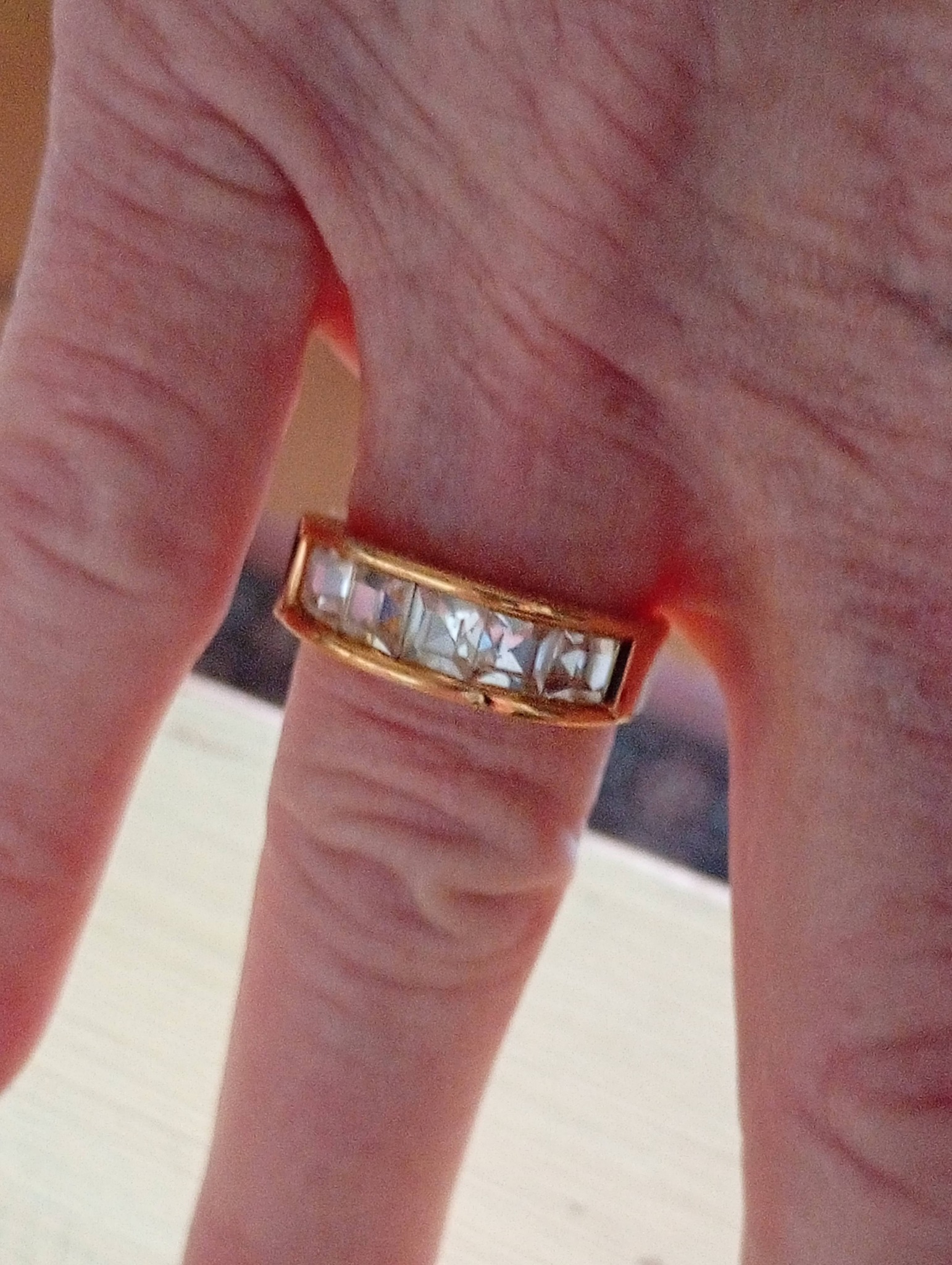 Bague Vintage Plaquée Or – Taille 56 – Signée – Rare Et élégante – Occasion