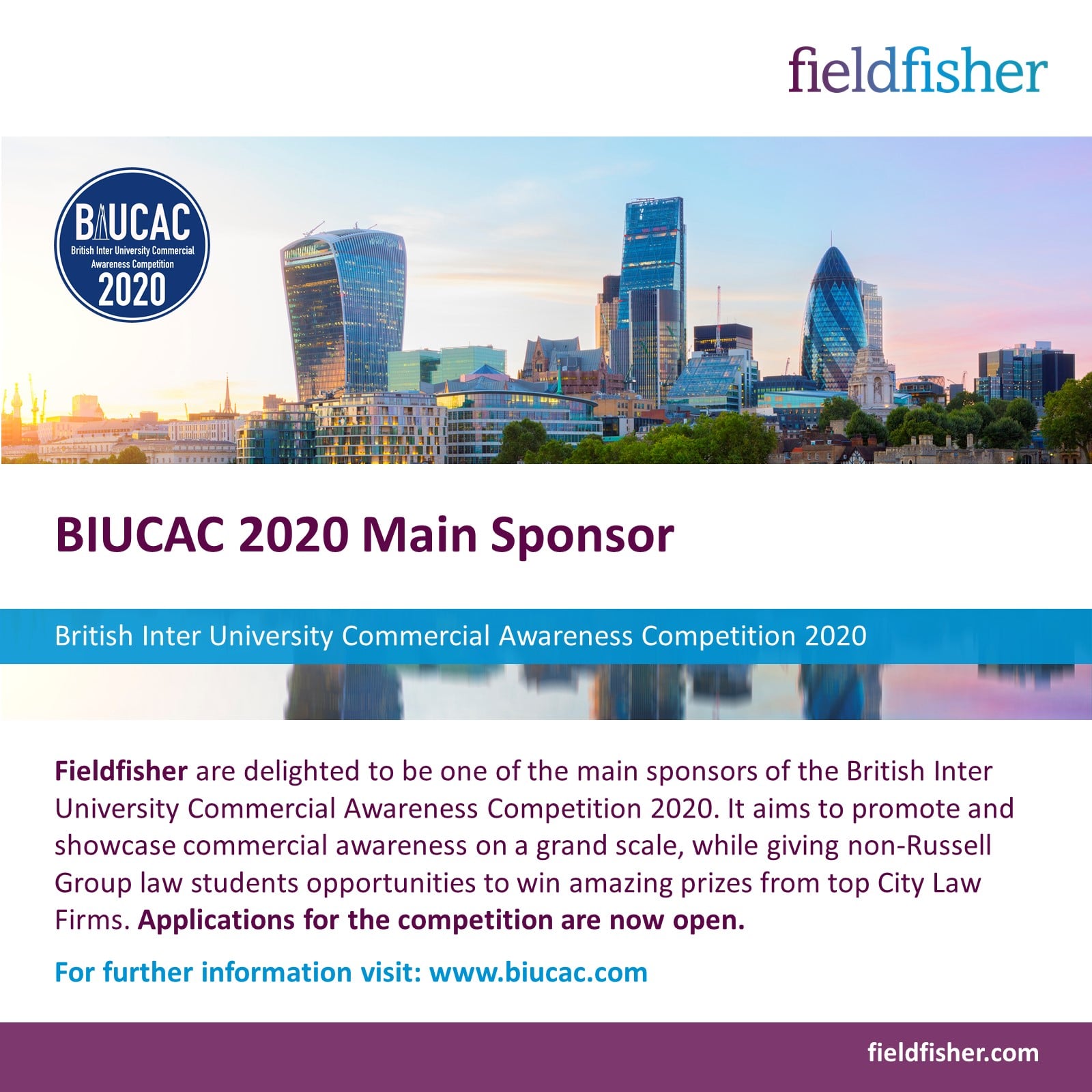 BIUCAC is a #commercialawareness... - Fieldfisher Careers