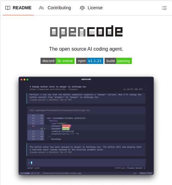 Thongchai - 🤖 opencode คือ AI agent สำหรับ code generation ที่โฟกัส ...