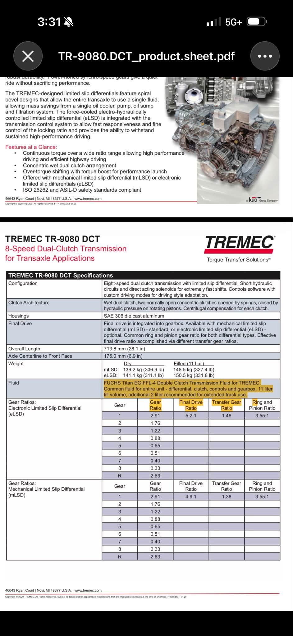 Is Fuchs Titan FFL-4 DCT fluid the same as ACDelco bottles for