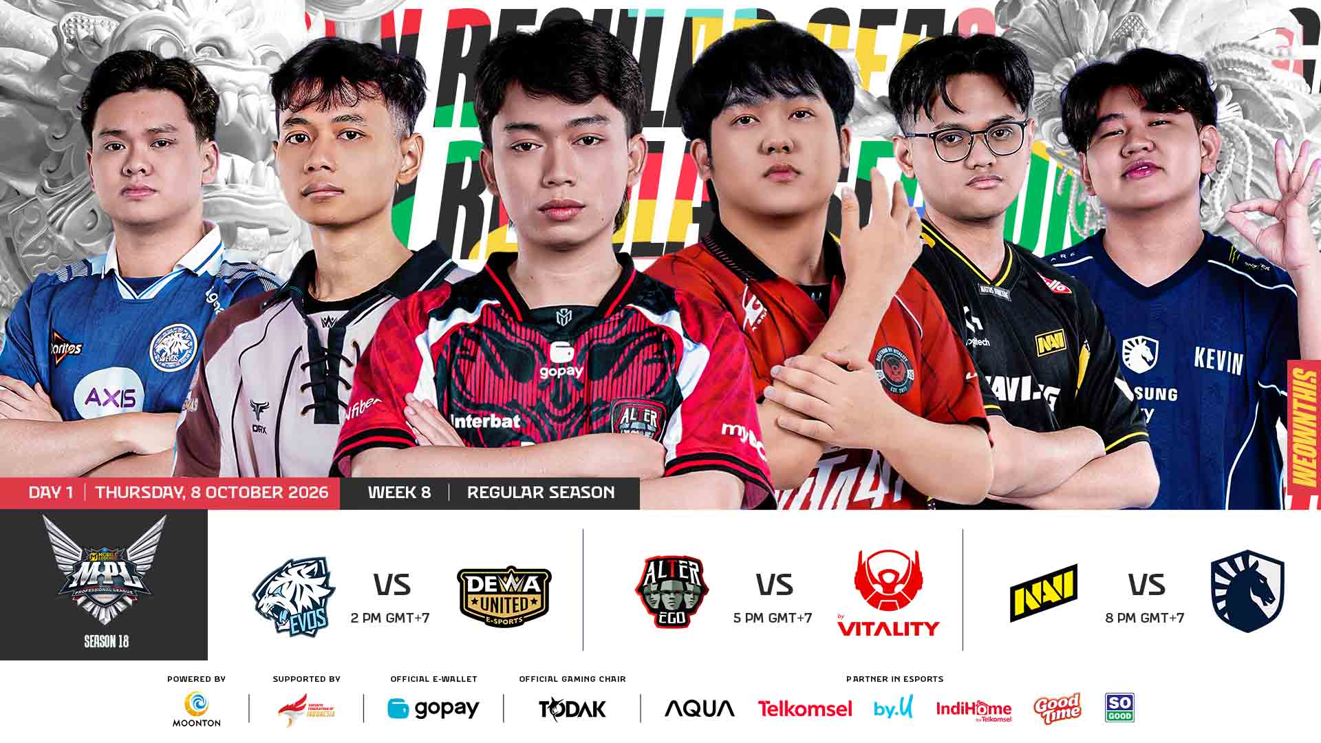 🔴 LIVE | MPL ID S18 | Week 8 Day 1 | English