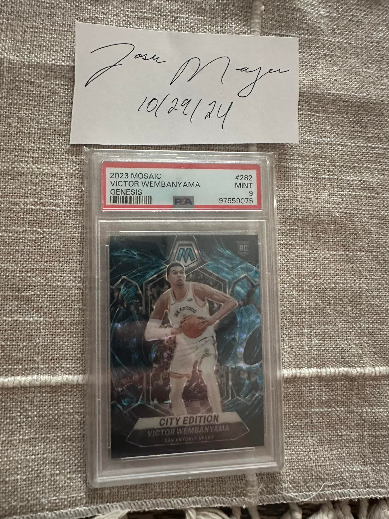 2023-2024 Mosaic Victor Wembanyama #282 PSA 9 Mint Genesis POP 6 