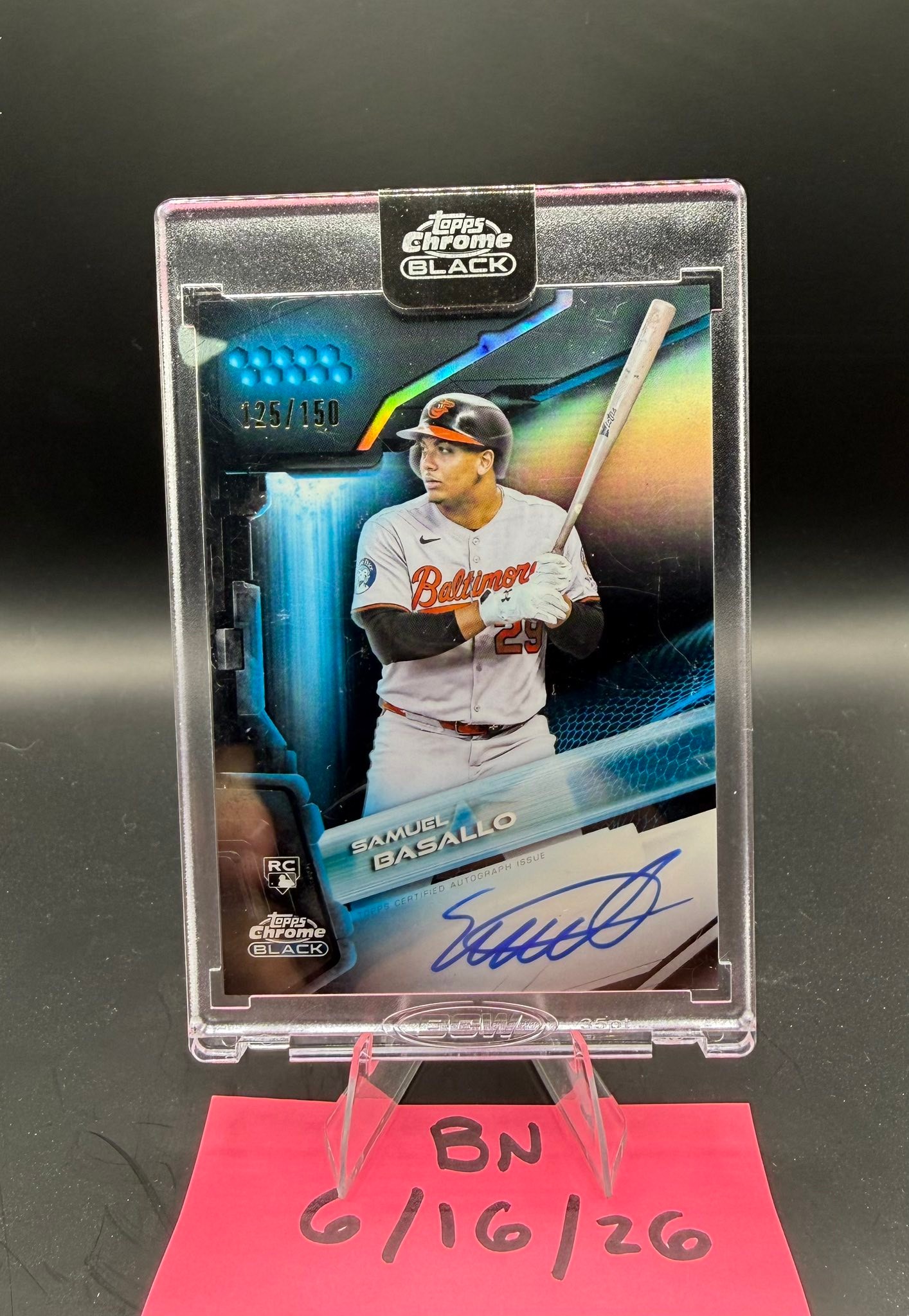 FOR SALE 2026 Topps Chrome Black Samuel Basallo RC Auto Blue 