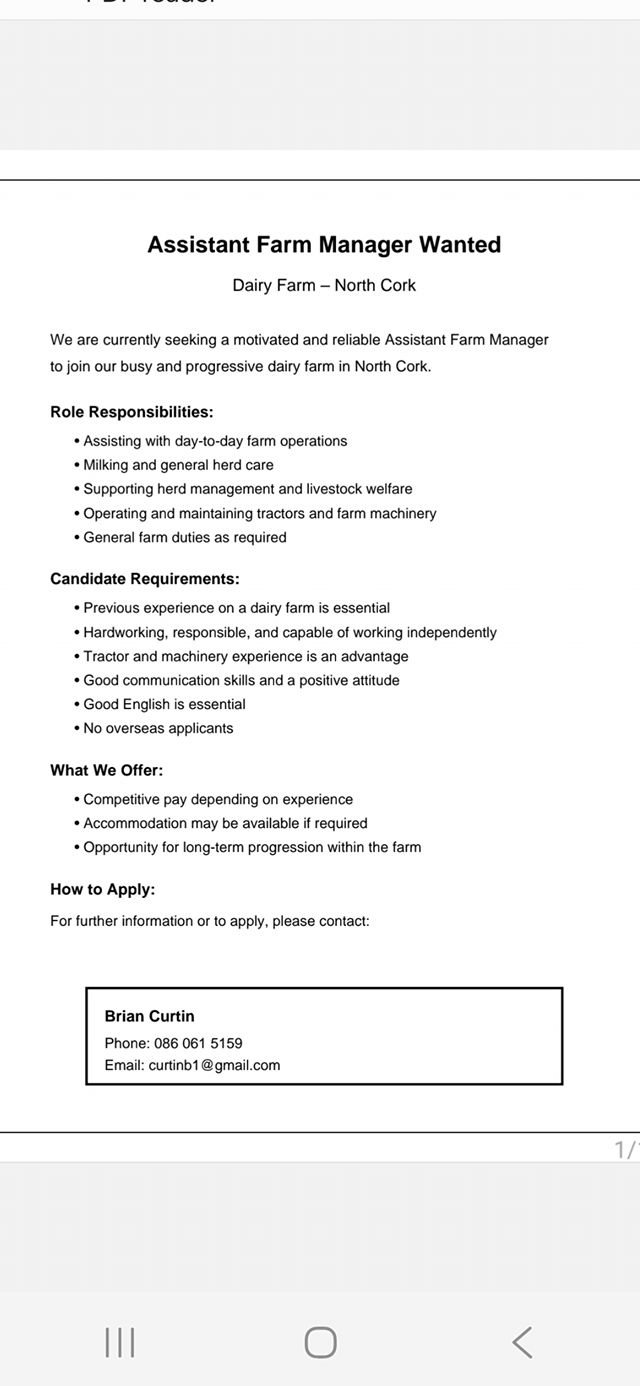 *Dairy Farm Assistant required* | Facebook