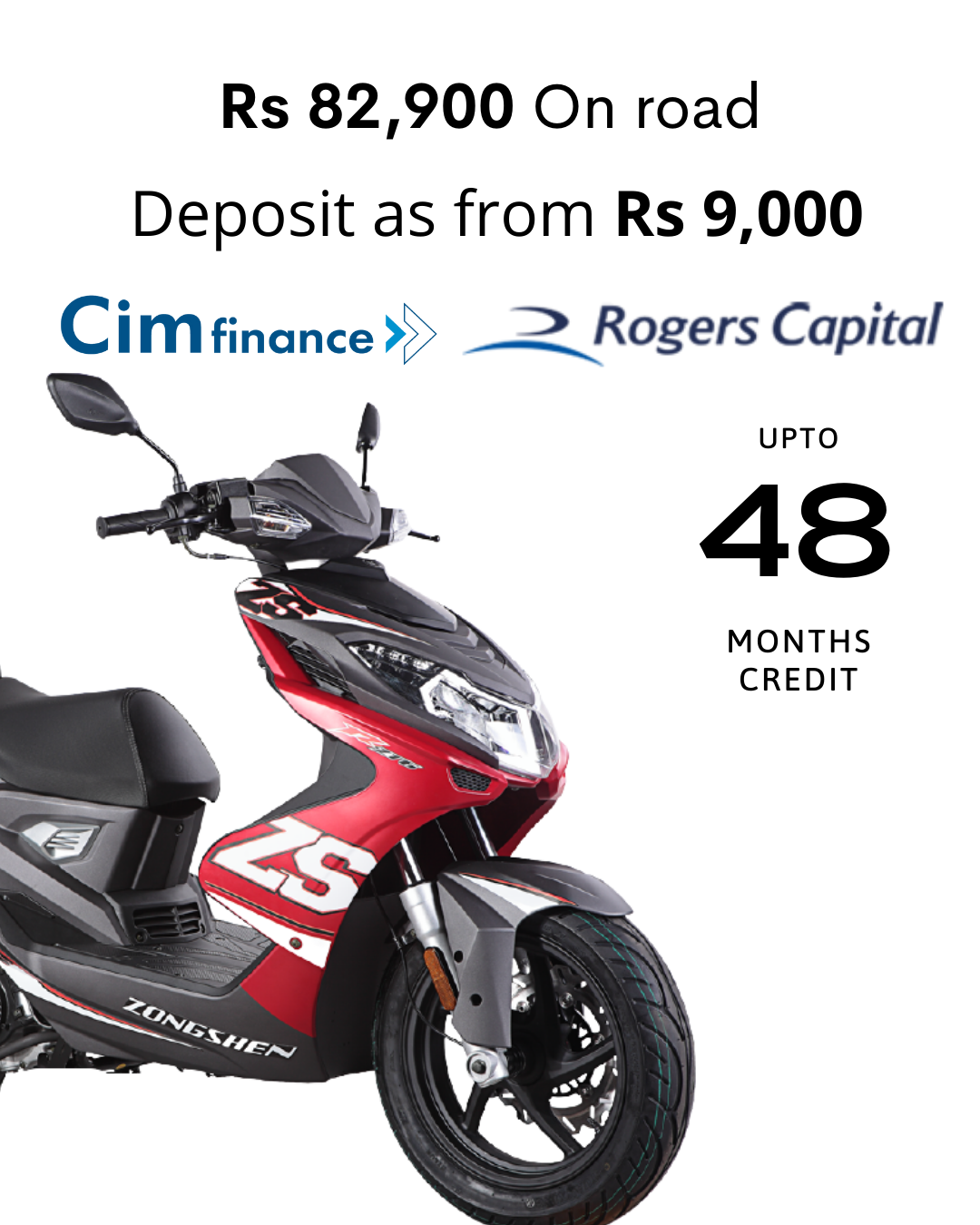ZT6 125cc 4-Stroke Scooter - Rs 9000 Deposit 🔺New Generation